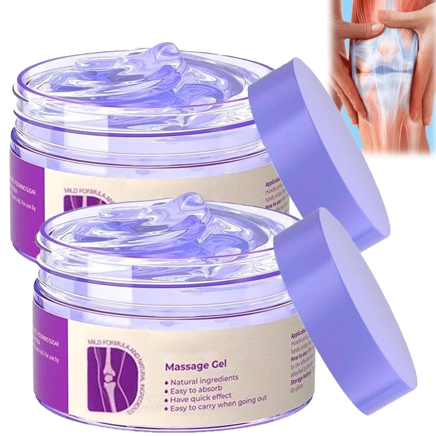 2PCS Soothing Relief Massage Gel, Joint Gel Purple Gel Cooling Activities Throughout The Body, Soothing Knees, Lumbar, Neck, Back, Shoulders, Hands, and Feet iaredon buy supplements canada