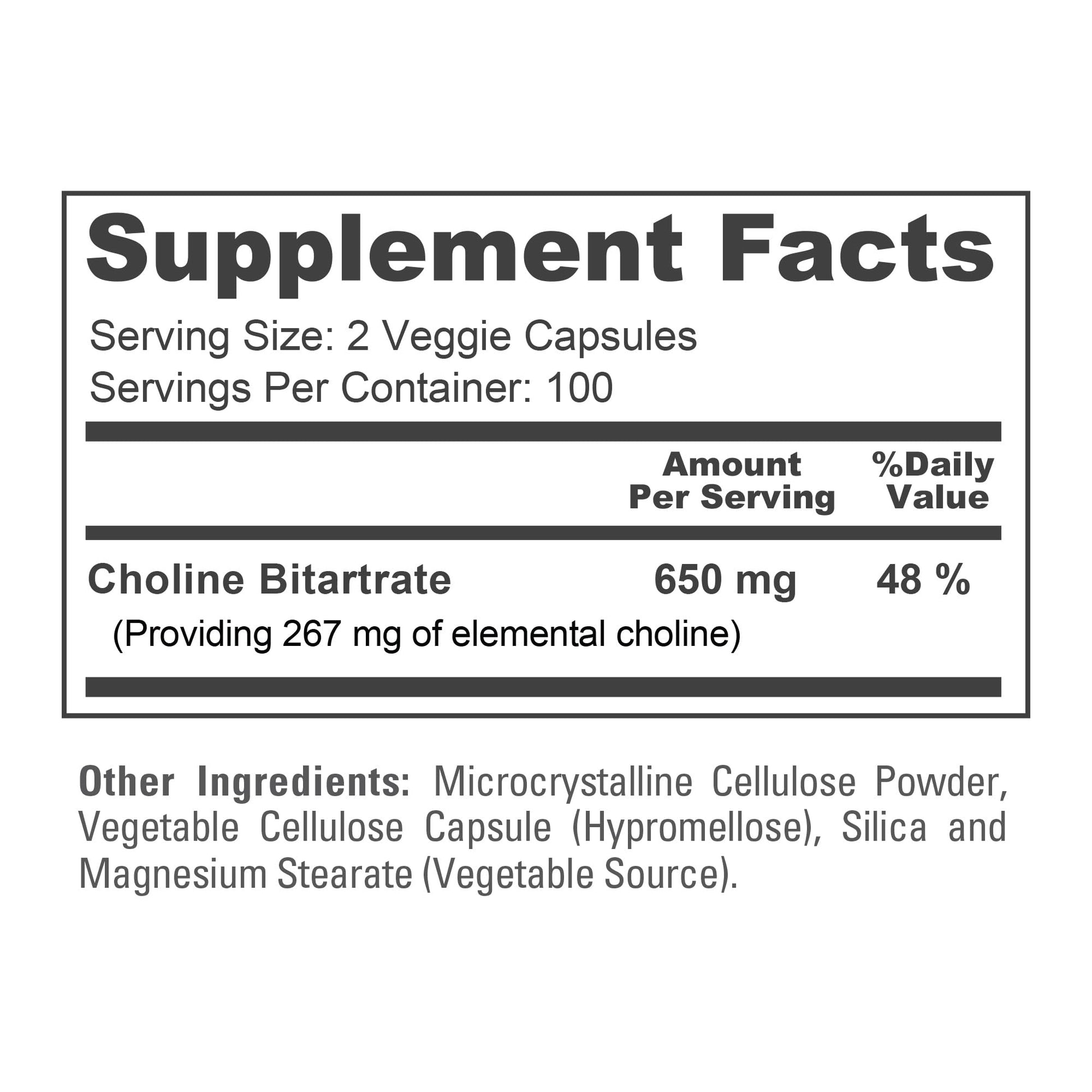 NusaPure Choline Bitartrate - Suitable for Vegetarian/Vegan, Non - GMO - 650 mg 200 Capsules NusaPure buy supplements canada
