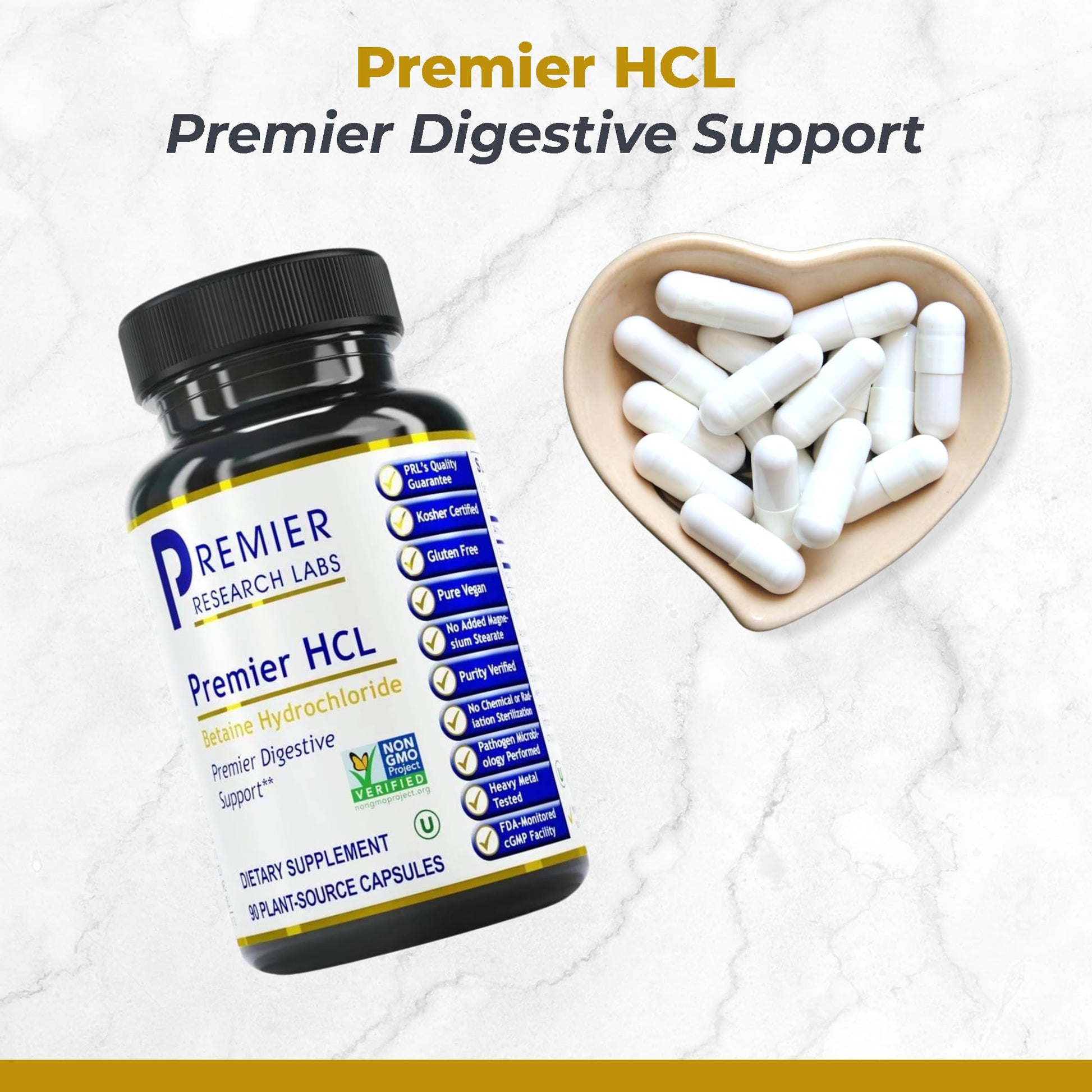 Premier Research Labs Premier HCL - Betaine HCL, Betaine Hydrochloride Supplement for Optimal Digestive Function, Nutrient Absorption, Betaine-HCL for Low Stomach Acid- 90 Vegetarian Capsules (2 Pack) Premier Research Labs buy supplements canada