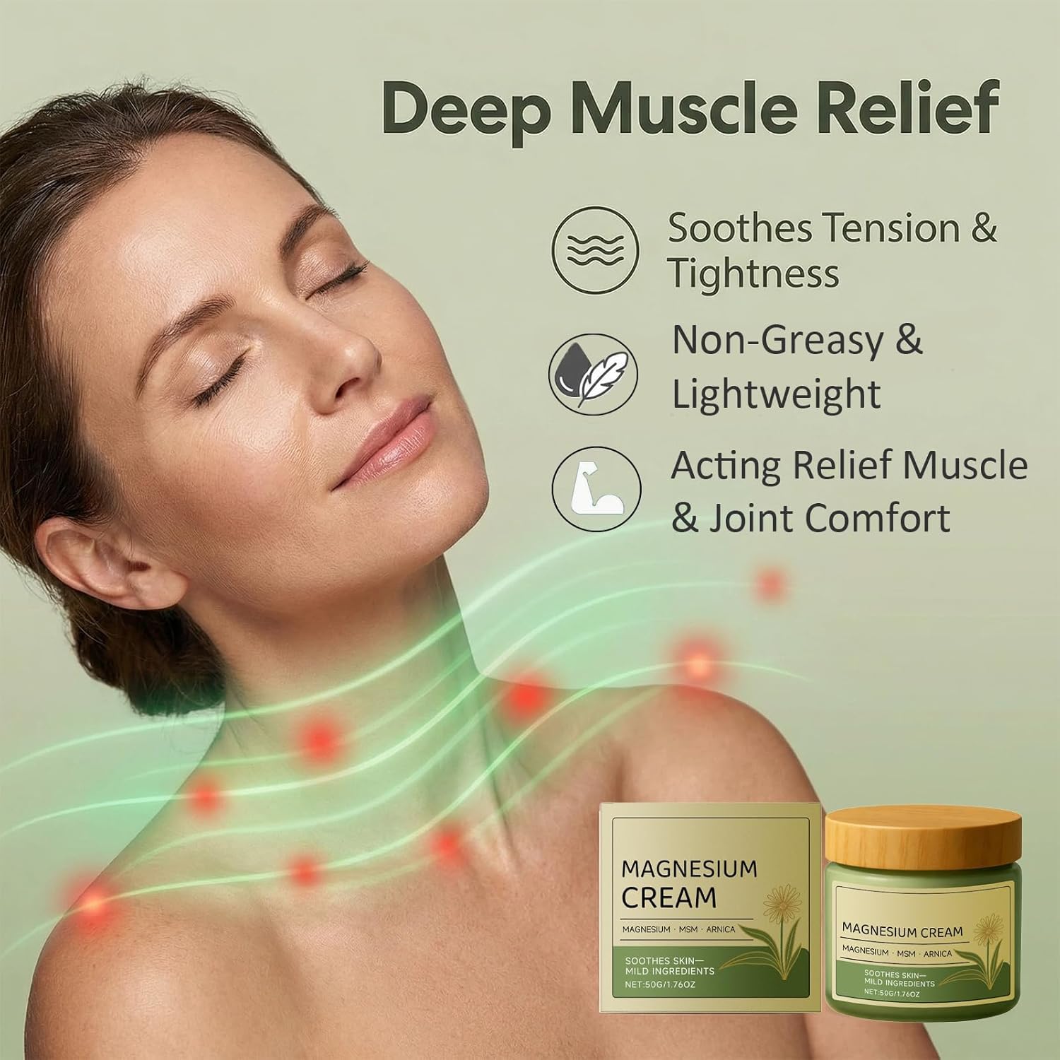Magnesium Cream with MSM & Arnica,Nerve Relief Mild Ingredients for Skin Soothing,Fast-Absorbing Non-Greasy Massage Cream for Daily Comfort Generic buy supplements canada