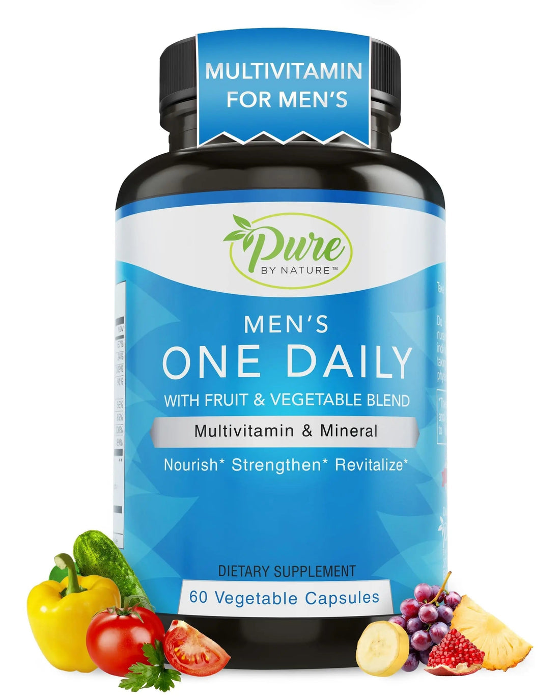 Pure By Nature One-Daily Multivitamin for Men, Immune Support Supplement with Non-GMO Ingredient, Vitamin & Minerals for Energy, 60 Veggie Capsules Pure By Nature buy supplements canada
