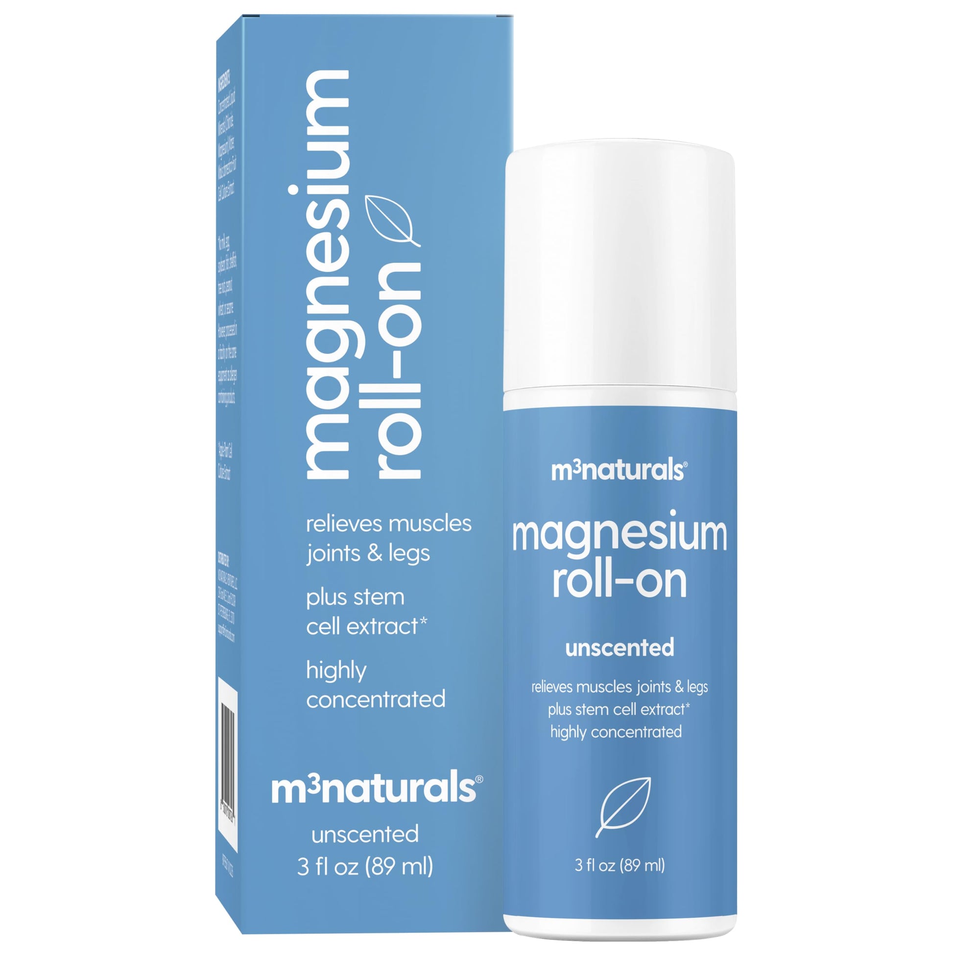Magnesium Roll On for Adults & Kids, Easy Application for Sore Muscles, Feet, Joints and Leg Cramps, Helps with Sleeping and Post-Workout Recovery, for Sensitive Skin, 3 fl oz, by M3 M3 Naturals buy supplements canada