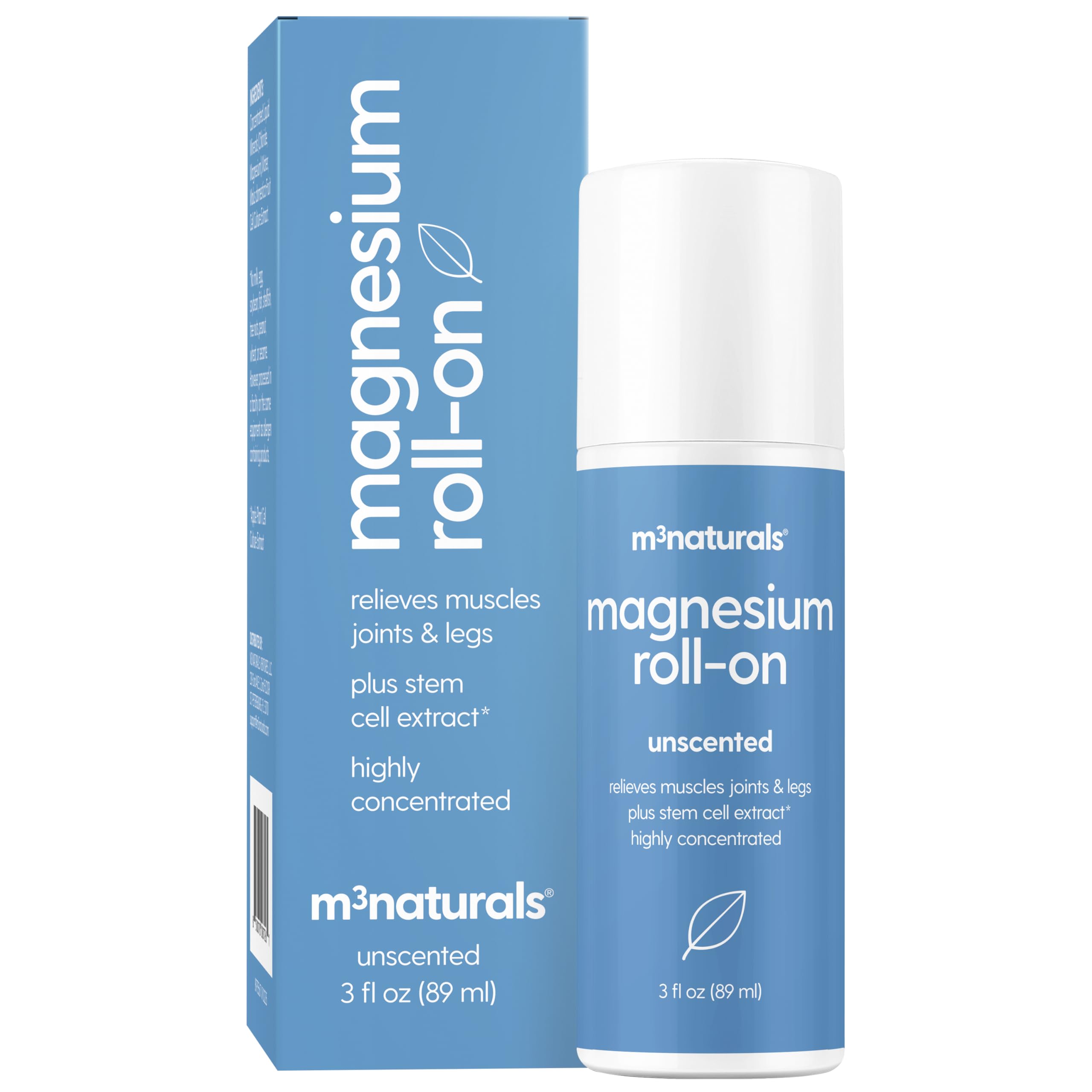 Magnesium Roll On for Adults & Kids, Easy Application for Sore Muscles, Feet, Joints and Leg Cramps, Helps with Sleeping and Post-Workout Recovery, for Sensitive Skin, 3 fl oz, by M3 M3 Naturals buy supplements canada