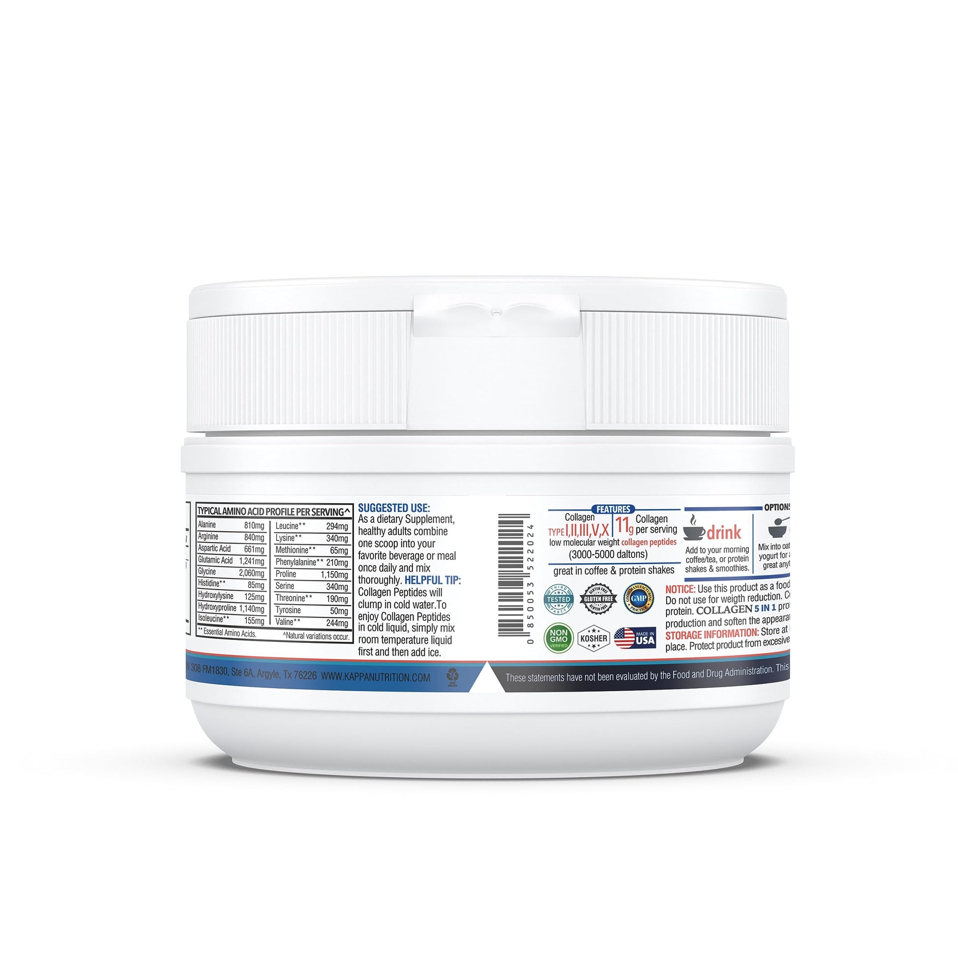 KAPPA NUTRITION Collagen Peptides Powder, 5 in 1 Multi-Collagen Advanced Complex with Hydrolyzed Collagen Peptides, Supports Skin, Hair, Nails, Joints & Bones / 30 Servings KAPPA NUTRITION buy supplements canada