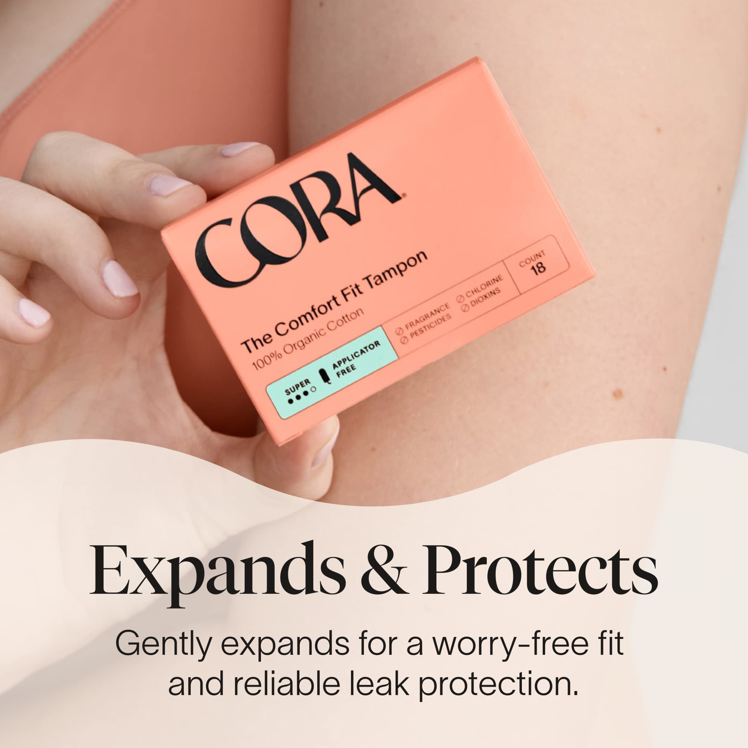 Cora 100% Organic Cotton Non-Applicator Tampons | Ultra-Absorbent, Unscented, Natural, Non-Toxic Cora buy supplements canada