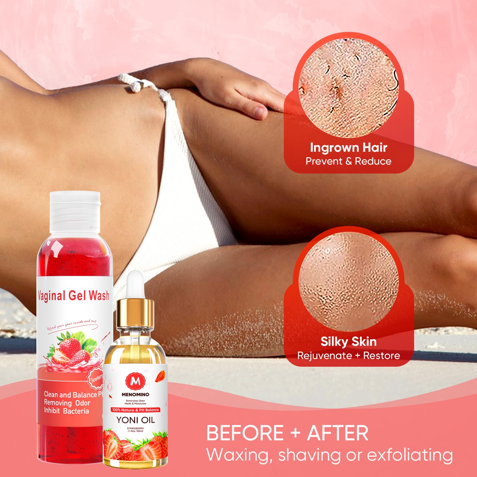 Feminine Wash & Yoni Soap Bar & Yoni Oil for Women pH Balance, Yoni Wash for Vaginal Moisturizing MENOMINO buy supplements canada