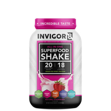 INVIGOR8 Superfood Grass Fed Whey Protein Isolate Shake Natural Strawberry Gluten-Free INVIGOR8 buy supplements canada