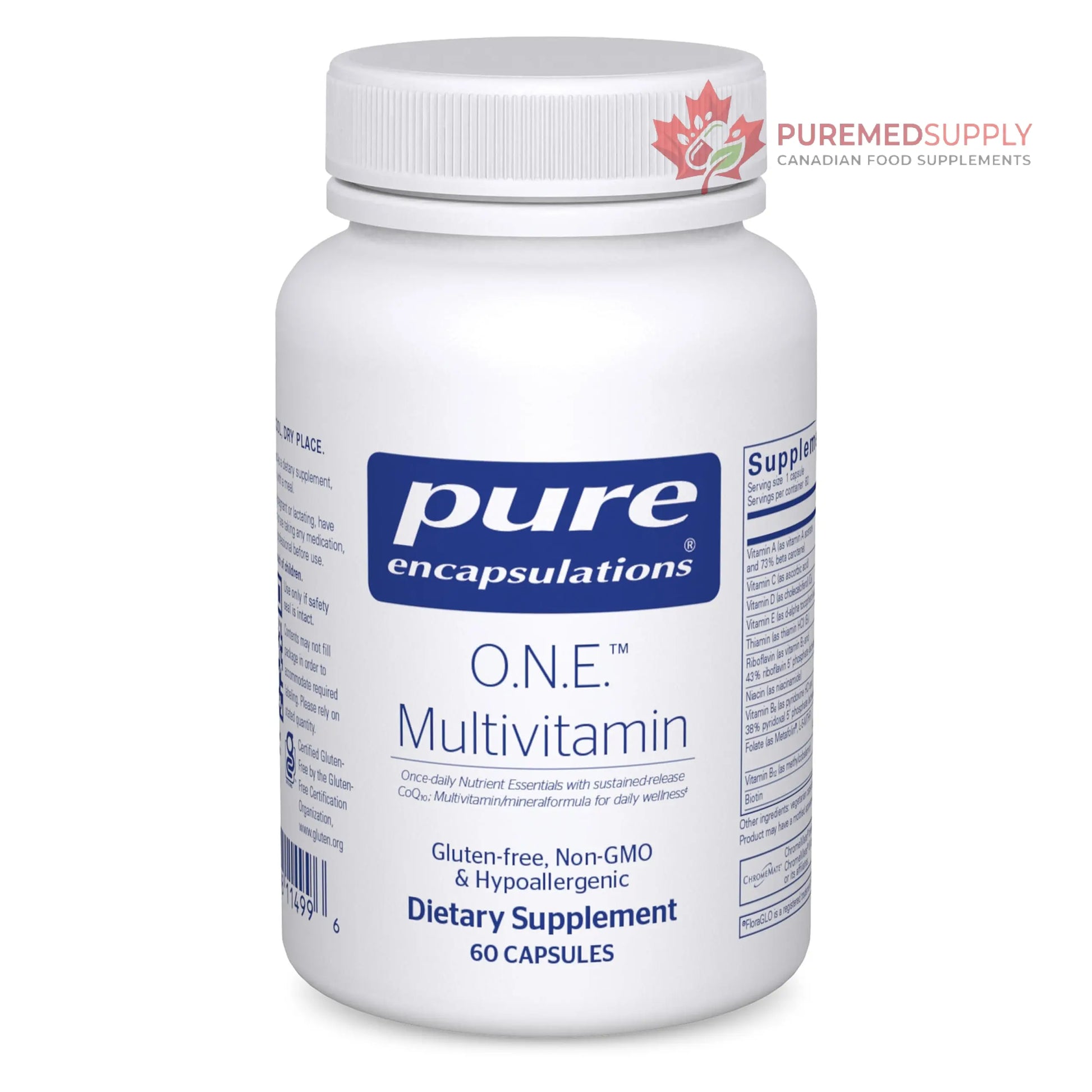 Pure Encapsulations O.N.E. Multivitamin - Once Daily Multivitamin with Antioxidant Complex Metafolin, CoQ10, and Lutein to Support Vision, Cognitive Function, and Cellular Health* - 60 Capsules Pure Encapsulations buy supplements canada