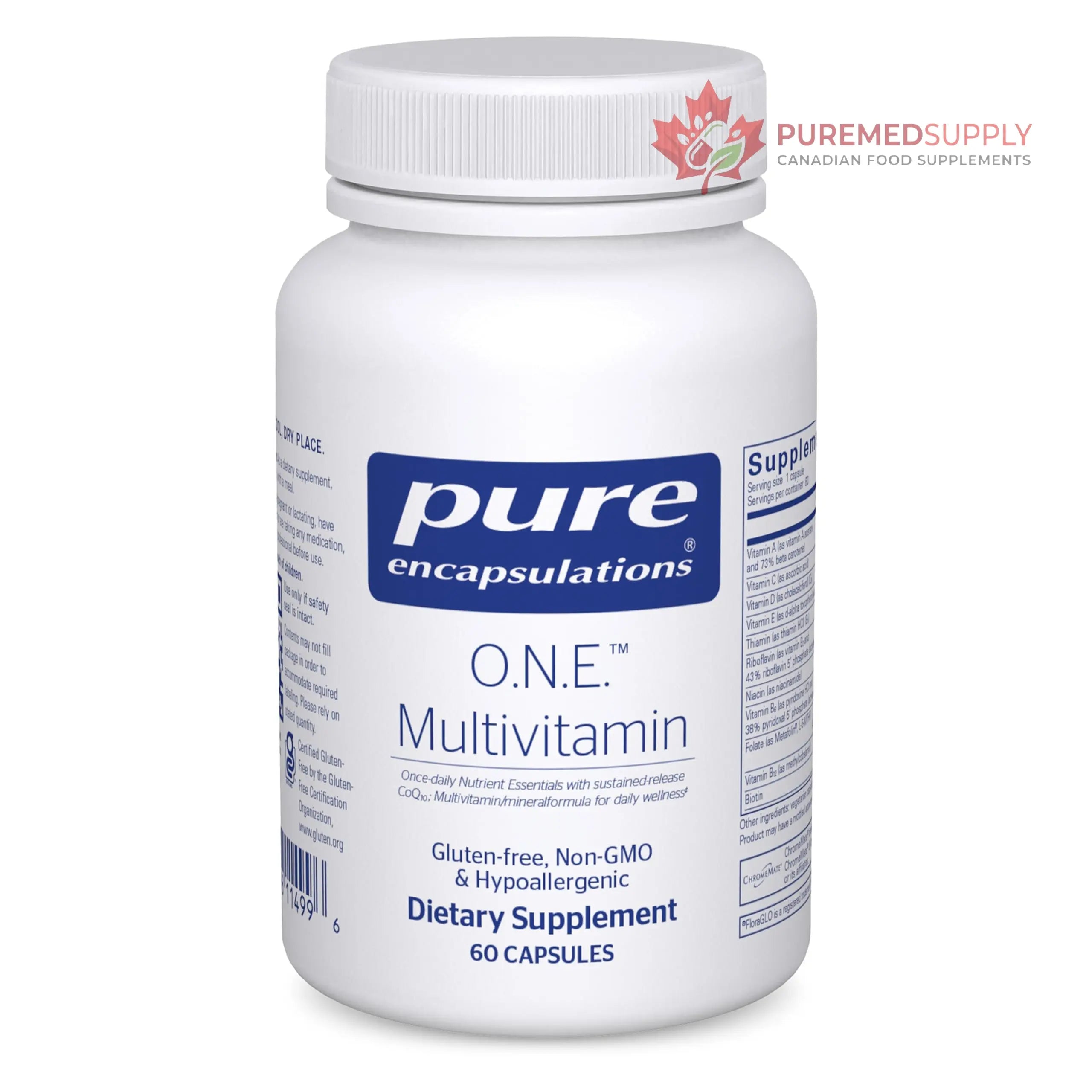 Pure Encapsulations O.N.E. Multivitamin - Once Daily Multivitamin with Antioxidant Complex Metafolin, CoQ10, and Lutein to Support Vision, Cognitive Function, and Cellular Health* - 60 Capsules Pure Encapsulations buy supplements canada