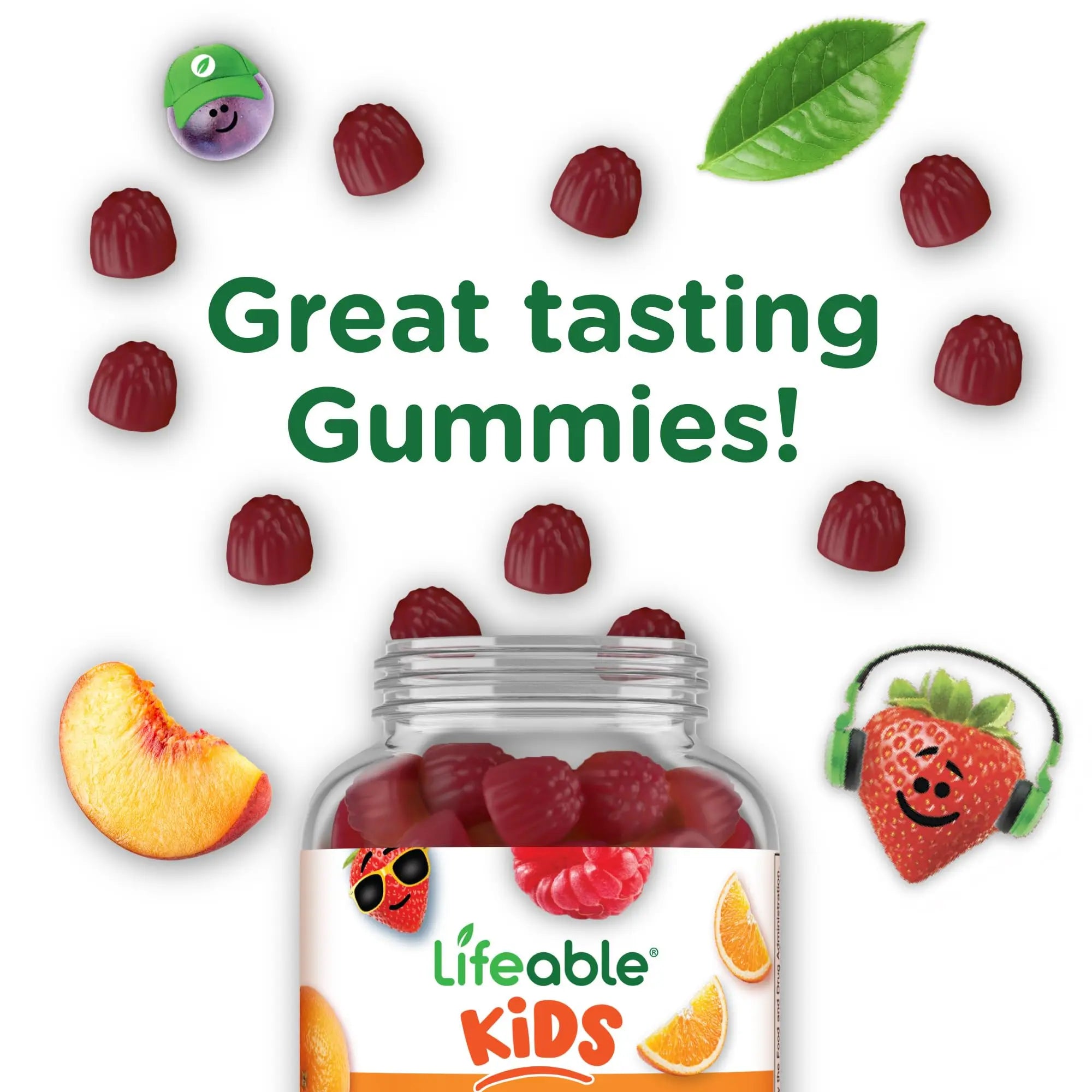 Lifeable Kids Multivitamin Gummies | Great Tasting Multivitamin for Kids | with Vitamins A, C, D, E, B6, B12, Zinc, Biotin Lifeable buy supplements canada