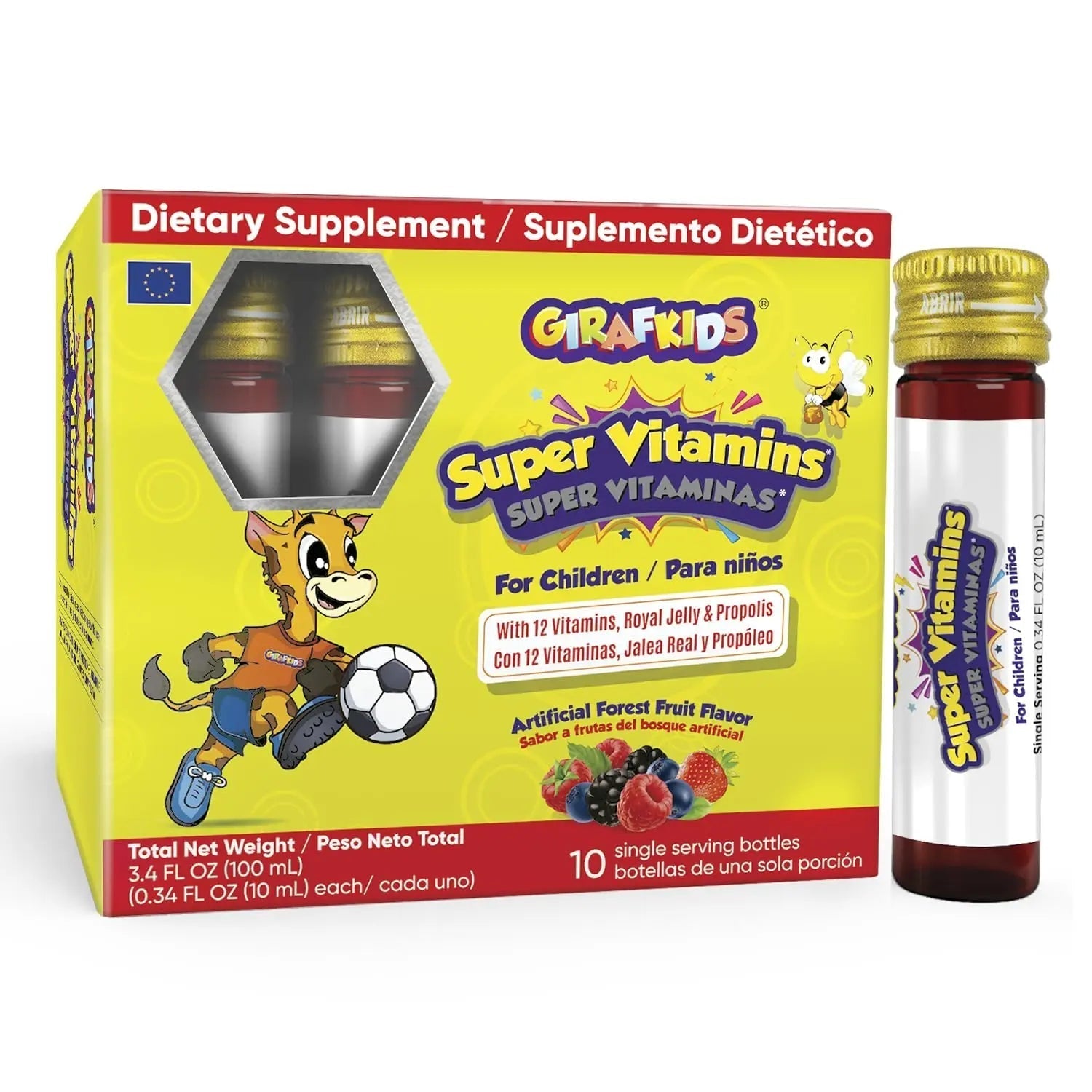 GirafKids Super Vitamins for Kids with Royal Jelly and Propolis, 10 multivitamin servings - Wellness Formula Vitamin C, B Complex, D3, E & Folic Acid PHARMADEL buy supplements canada