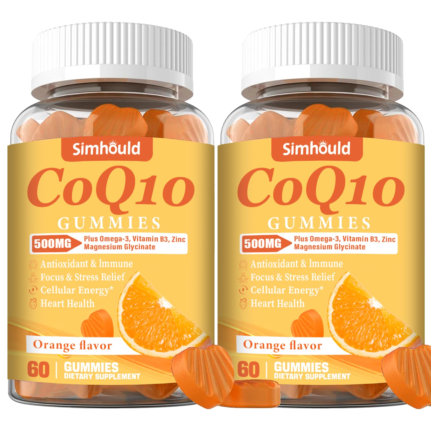 2 Pack CoQ10 500MG Gummies - Plus Omega-3, Magnesium, Vitamin B3 & Zinc - 3X Better Absorption Coenzyme Q10 Supplements for Heart Health, Cellular Energy & Antioxidant, Non-GMO 120 Counts Simhould buy supplements canada