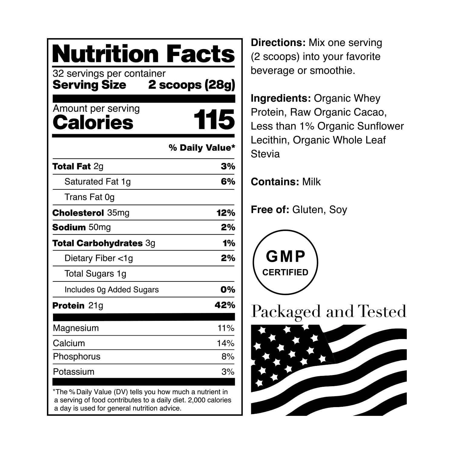 NorCal Organic Chocolate Whey Protein - 2lbs | 100% USA Grass-Fed, USDA Certified NorCal Organic buy supplements canada