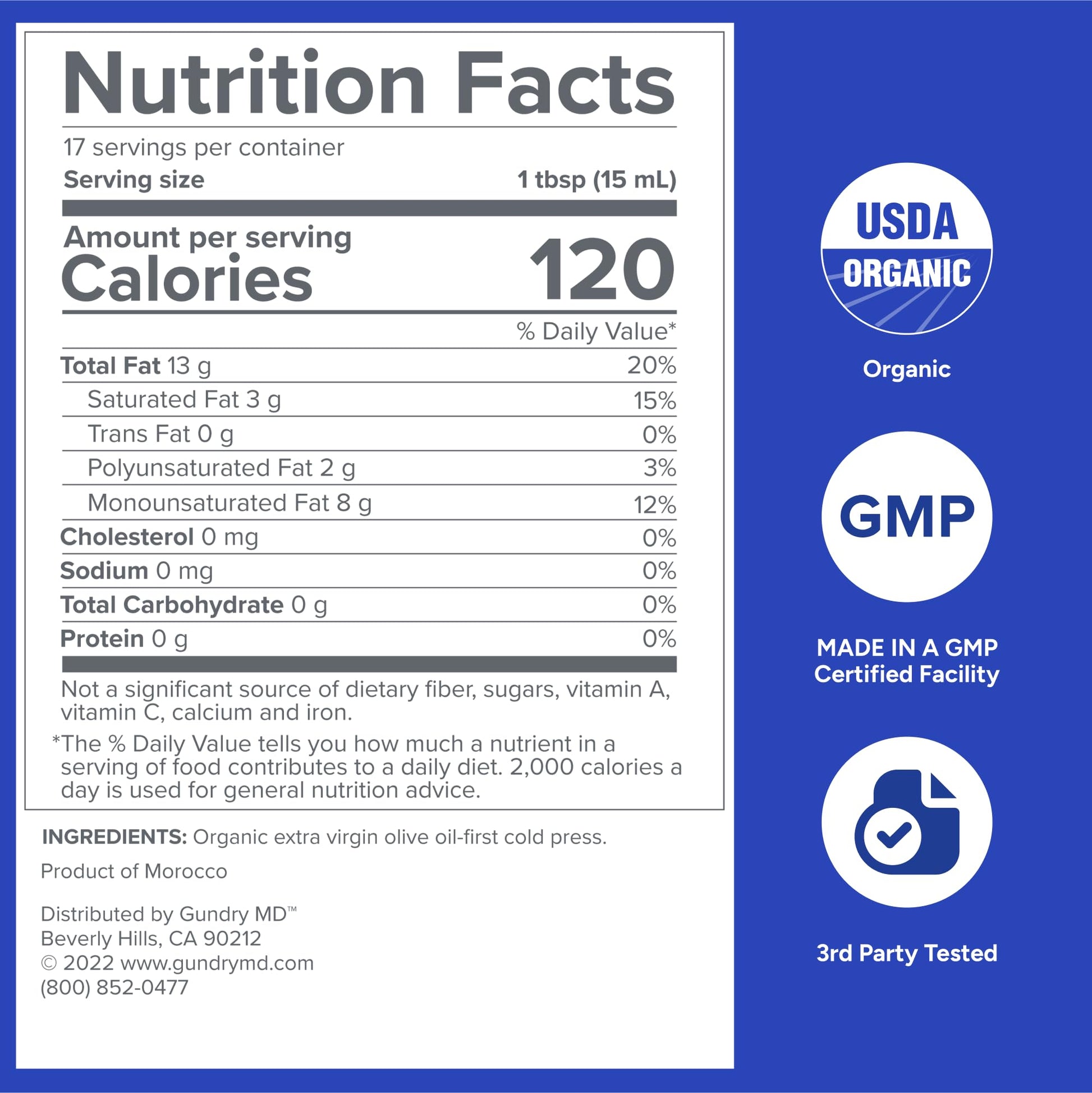 Gundry MD® Organic Extra Virgin First Cold Press Moroccan Polyphenol Rich Olive Oil (Olive Oil) (1) Gundry MD buy supplements canada