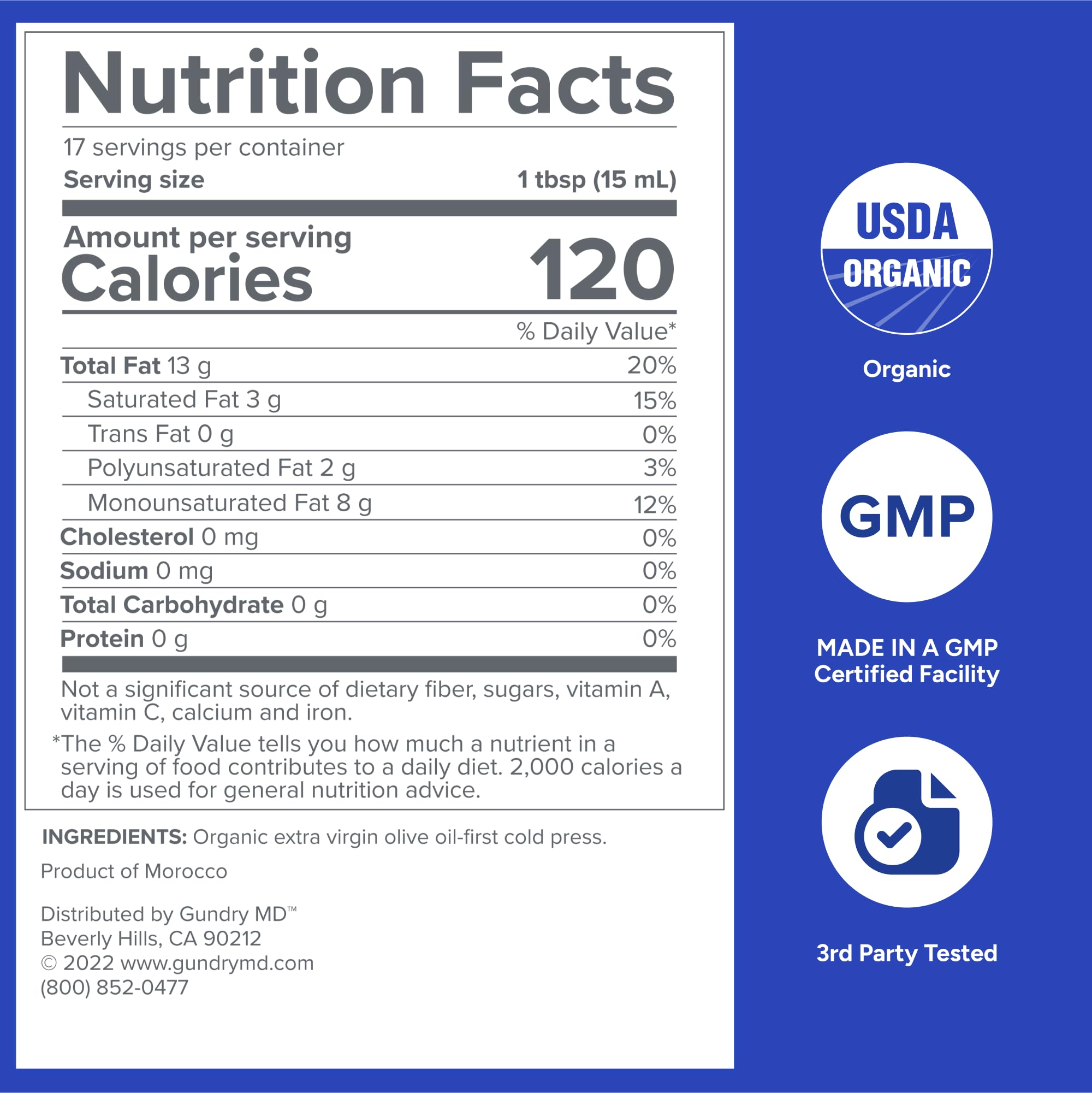 Gundry MD® Organic Extra Virgin First Cold Press Moroccan Polyphenol Rich Olive Oil (Olive Oil) (1) Gundry MD buy supplements canada