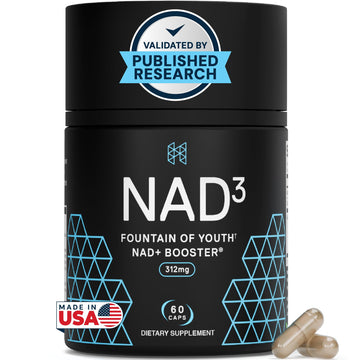HPN NAD3 Clinical NAD+ Booster, Cellular Health & Natural Energy - NAD Supplement for Healthy Aging, Metabolic Support, NRF2 & Longevity, Nicotinamide Riboside & NMN Alternative, 60ct, 30-Day Supply HPN buy supplements canada