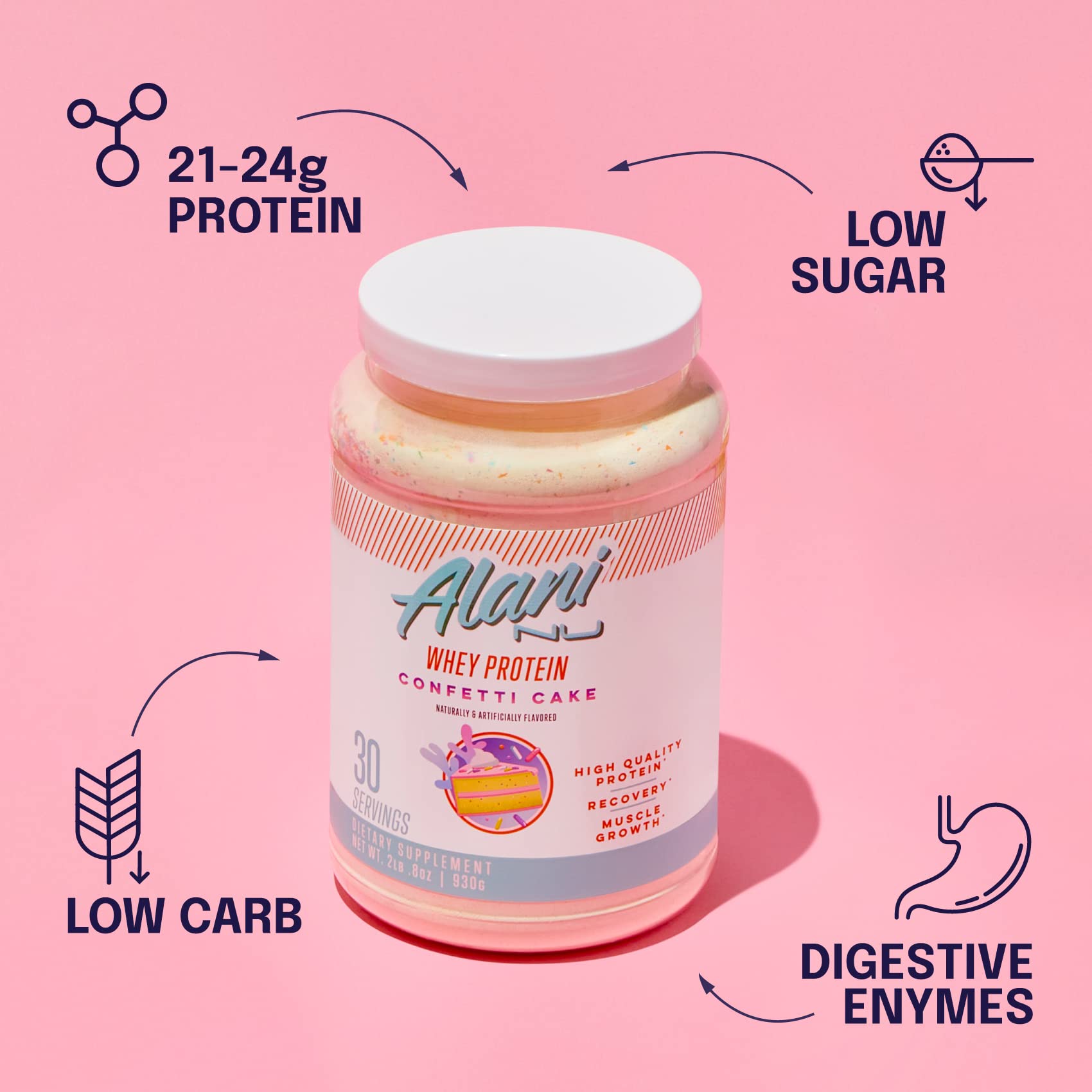 Alani Nu Whey Protein Powder Confetti Cake | 23g Protein with Low Sugar & Digestive Enzymes Alani Nu buy supplements canada