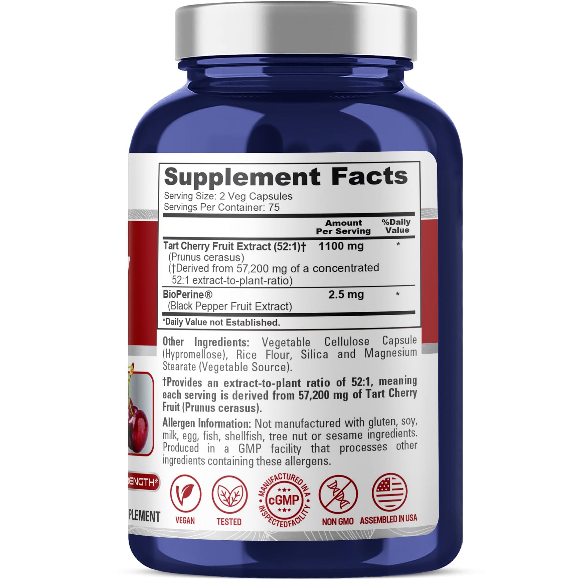 NusaPure Tart Cherry 57,200mg per Caps, 150 Count, Vegan, Non-GMO, Gluten Free NusaPure buy supplements canada