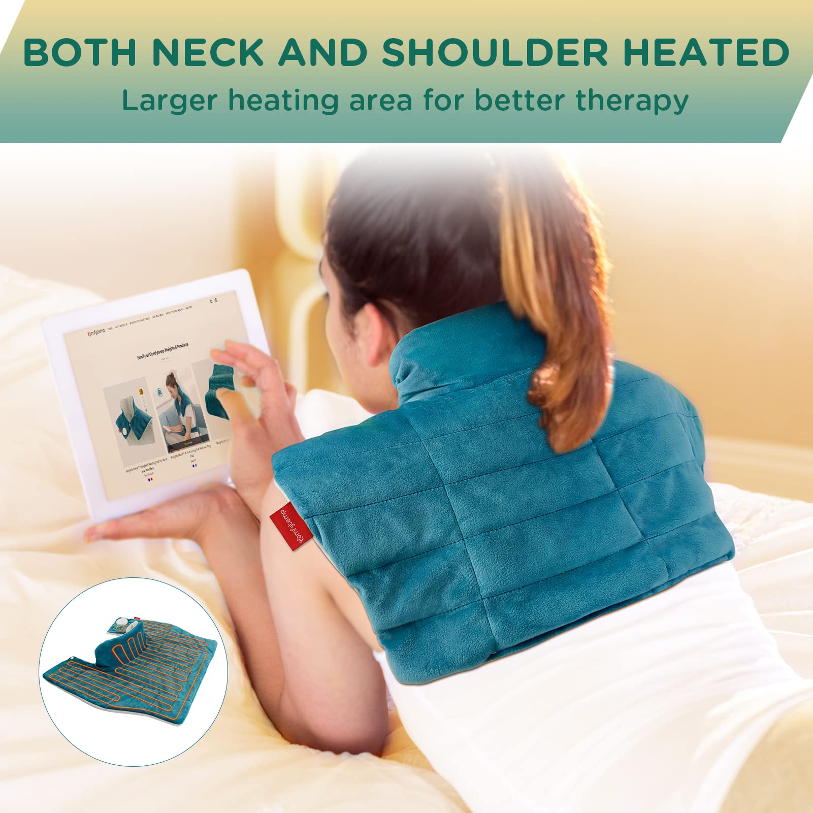 Weighted Heating Pad for Neck and Shoulders, Comfytemp 2.2lb Large Electric Heated Neck Comfytemp buy supplements canada