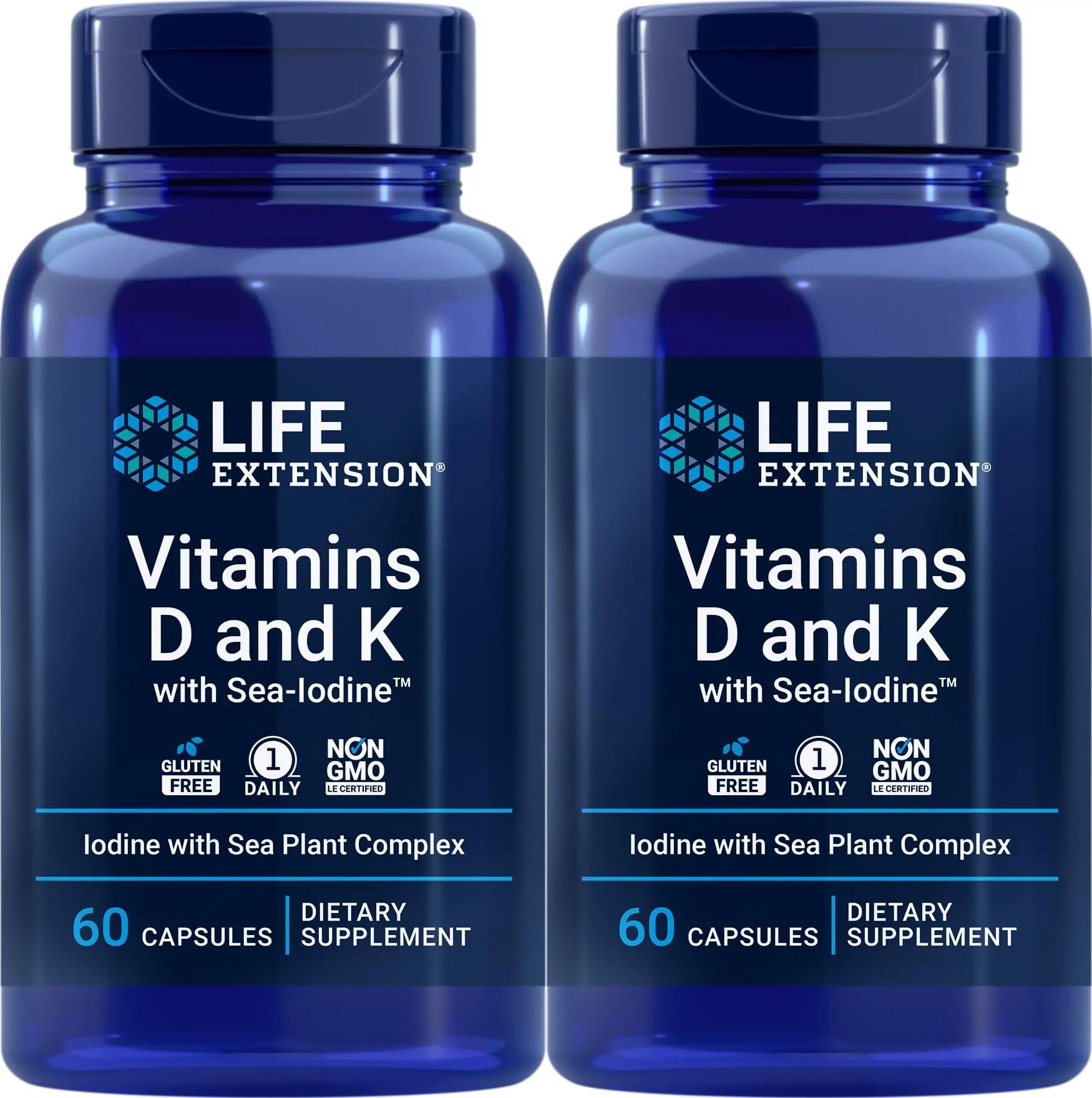 Life Extension Vitamins D and K with Sea-Iodine 60 Capsules (2pack) Life Extension buy supplements canada