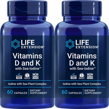 Life Extension Vitamins D and K with Sea-Iodine 60 Capsules (2pack) Life Extension buy supplements canada