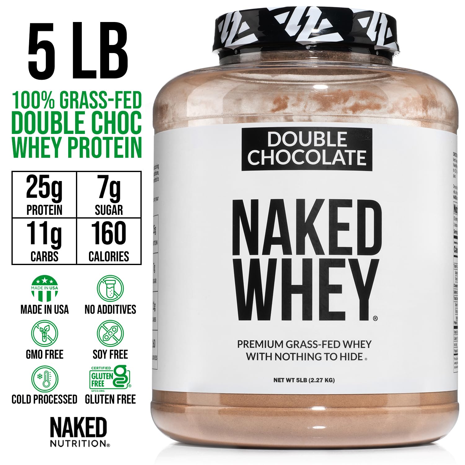 NAKED Whey Double Chocolate Grass Fed Whey Protein Powder, No GMO, No Soy NAKED buy supplements canada