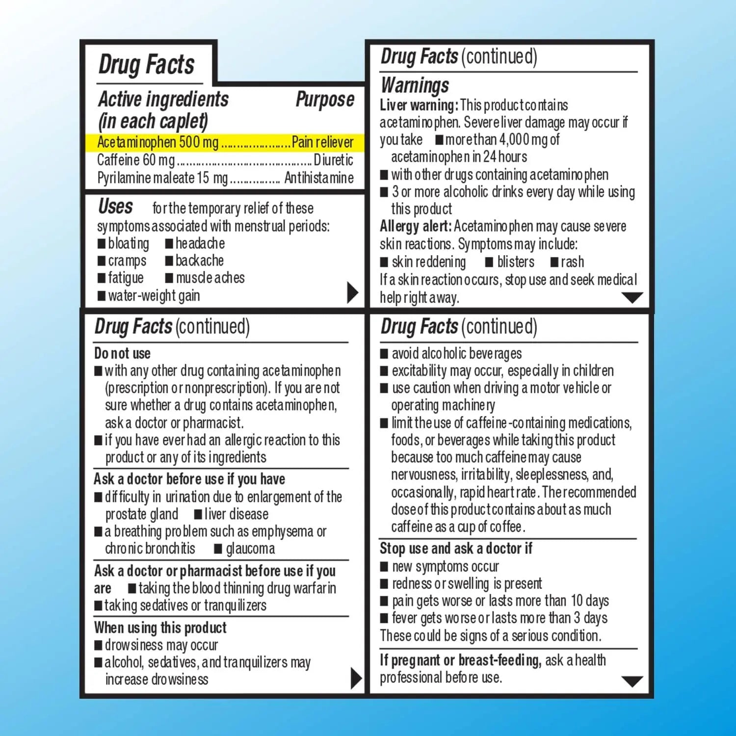 Quality Choice Menstrual Complete Max Strength Period Pain Relief, 500 mg of Acetaminophen, 60mg of Caffeine, 15mg of Pyrilamine Maleate, Cramps, Bloating, Headache. 24 Count. Quality Choice buy supplements canada