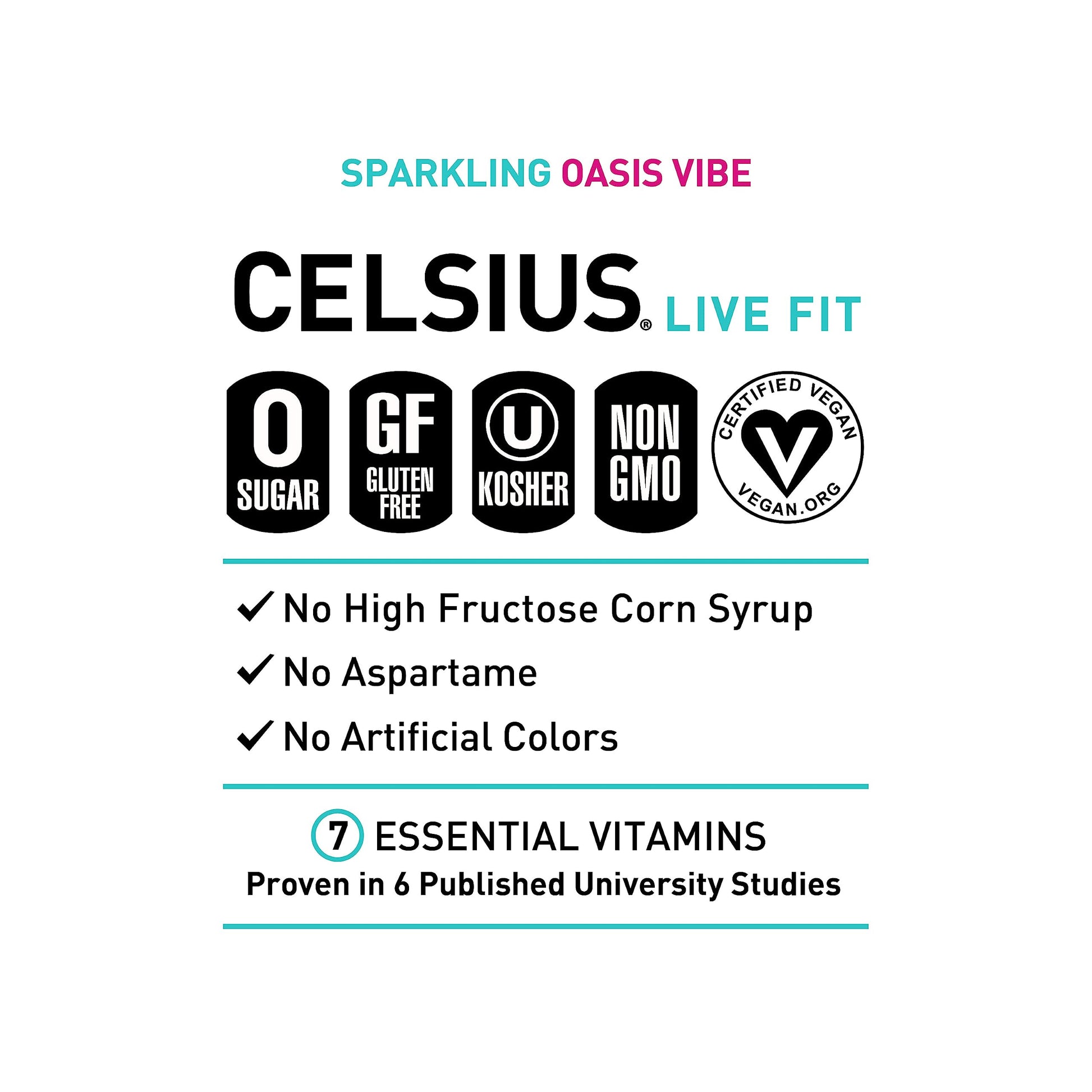 CELSIUS Sparkling Oasis Vibe, Functional Essential Energy Drink, 12 Fl Oz (Pack of 12) CELSIUS buy supplements canada