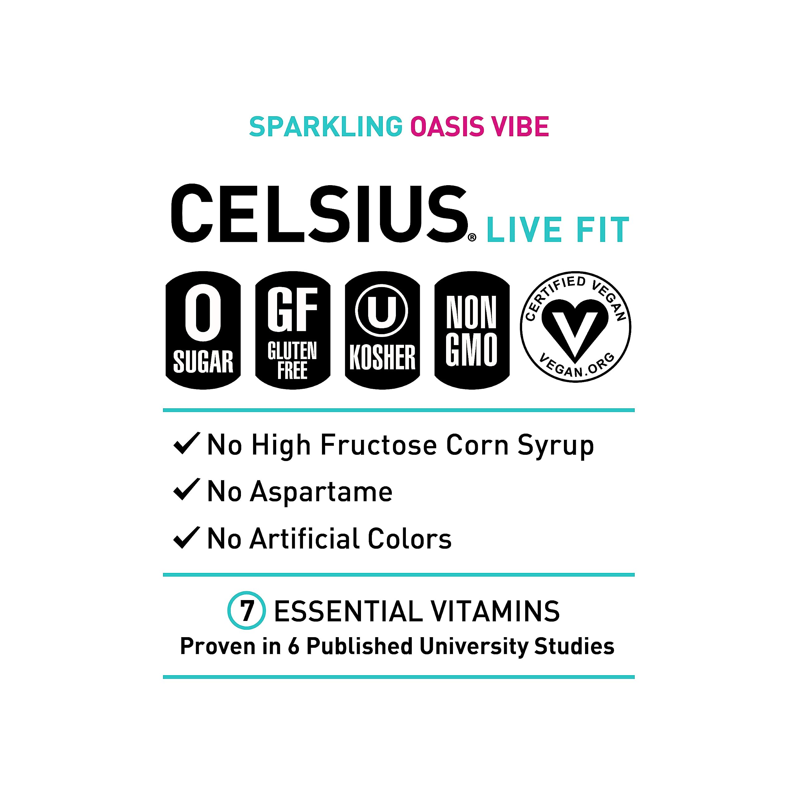 CELSIUS Sparkling Oasis Vibe, Functional Essential Energy Drink, 12 Fl Oz (Pack of 12) CELSIUS buy supplements canada