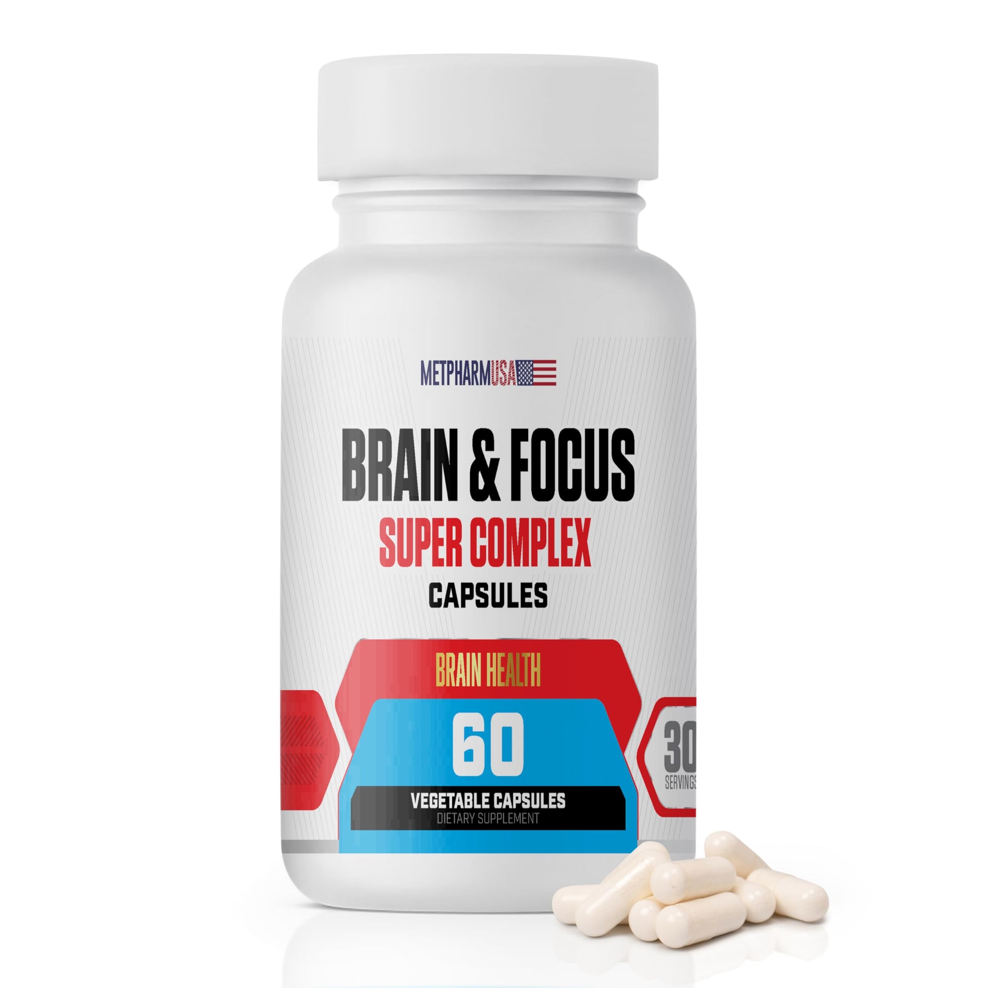MetpharmUSA Brain & Focus Nootropic Super Complex Supplement for Brain Support and Performance, Improved Focus Memory and Mental Performance MetpharmUSA buy supplements canada