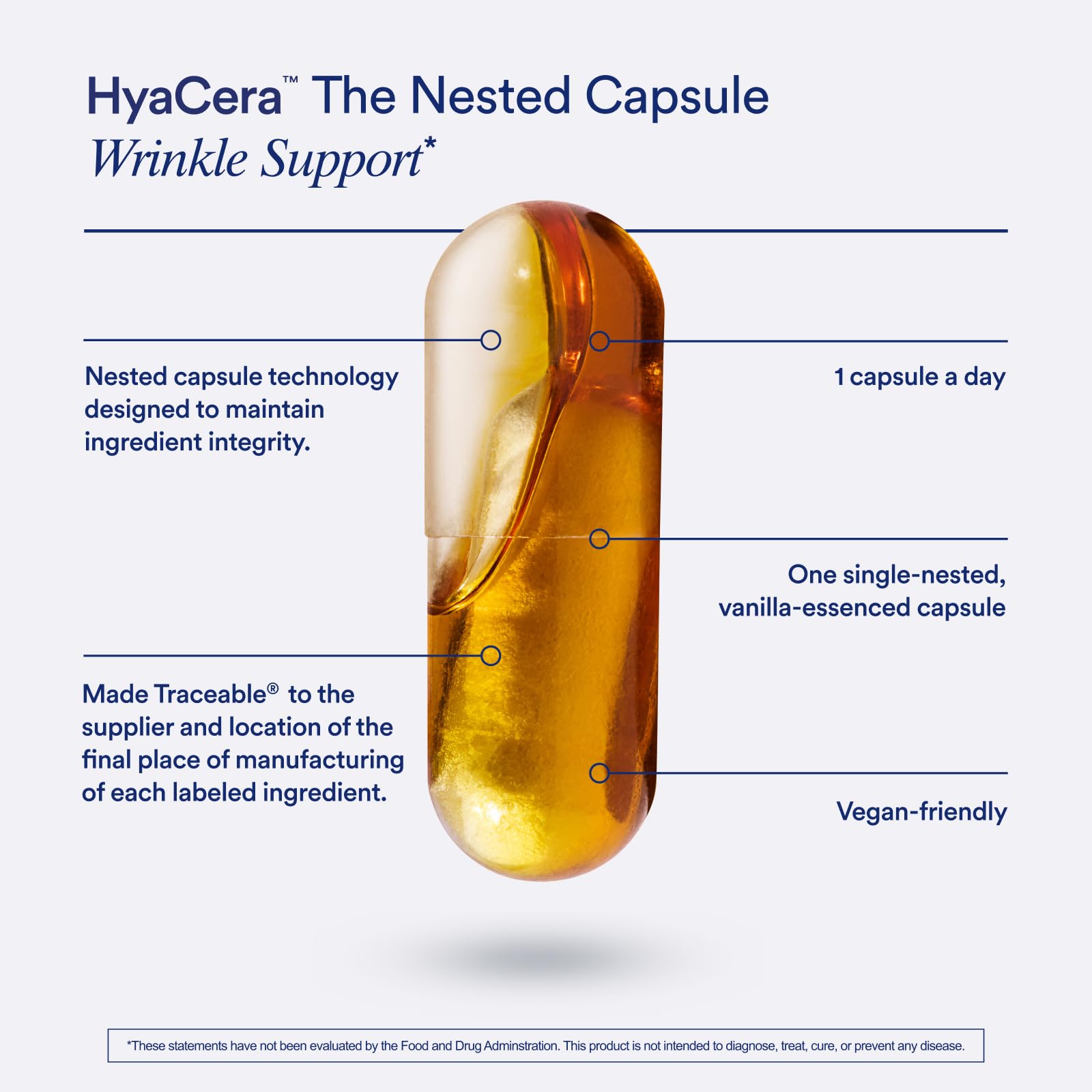 Ritual HyaCera Skin Supplement for Wrinkle Support, with Hyabest® and Ceratiq® for Skin Hydration Support, Hyaluronic Acid, Glycolipids, Ceramides, Gluten Free, Non GMO, Vanilla Essence, 30 Day Supply Ritual buy supplements canada