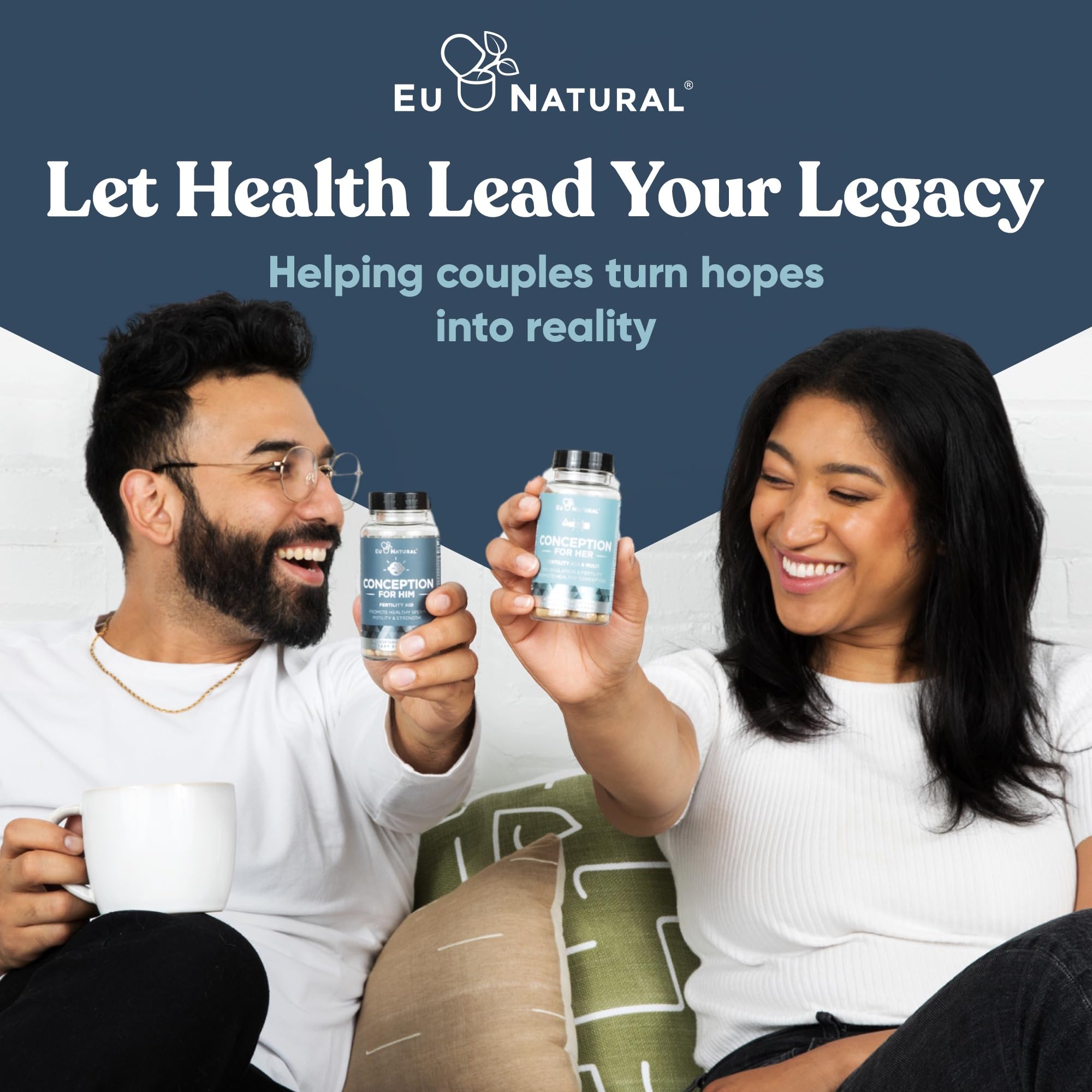 Eu Natural Conception for Him - Male Fertility Supplements with Ashwagandha, Folate & Zinc - Sperm Count, Motility & Strength Support Eu Natural buy supplements canada