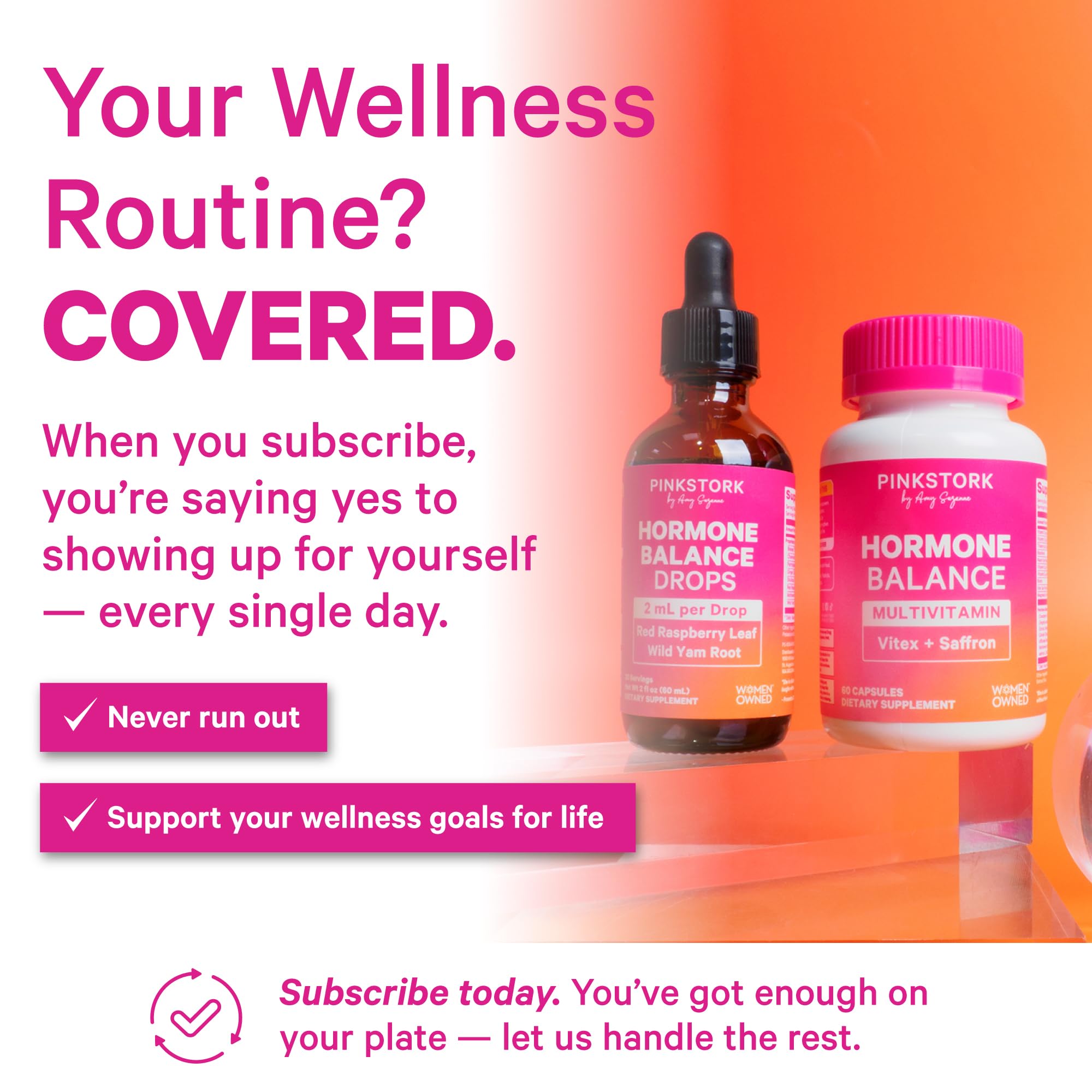 Pink Stork Hormone Balance Multivitamin for Women | 18-in-1 Vitex, Saffron, Ashwagandha, Magnesium | Mood, Energy, Cortisol, Adrenal Support | PMS, Perimenopause Support | 60 Vegan Capsules Pink Stork buy supplements canada