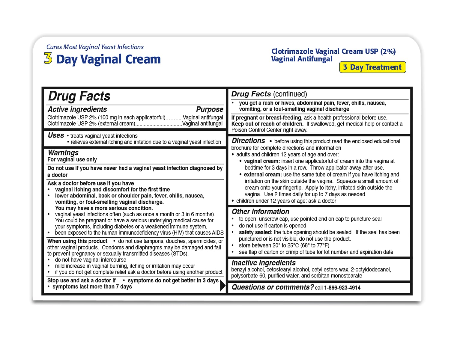 Clotrimazole 3 -Day Vaginal Cream - 0.74 Oz (PACK OF 3) Clotrimazole buy supplements canada