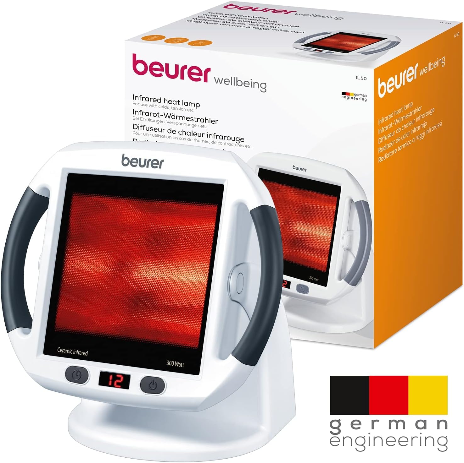 Beurer IL50 Infrared Heat Lamp Heated Red Light Therapy Lamp for Body, Face, Sinuses, & Skin - Effective Beurer buy supplements canada
