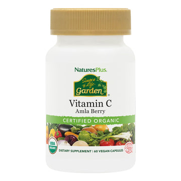 NaturesPlus Source of Life Garden Vitamin C - 60 Capsules - Immune System Support - USDA Certified Organic, Non-GMO, Vegan, Gluten Free - 30 Servings NaturesPlus buy supplements canada