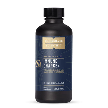 Quicksilver Scientific Immune Charge+ - Elderberry with 10,000 IU Vitamin D3, 25,000 Vitamin A, C, E, K1 & K2 for Immune Health & Lung Support (100ml) Quicksilver Scientific buy supplements canada