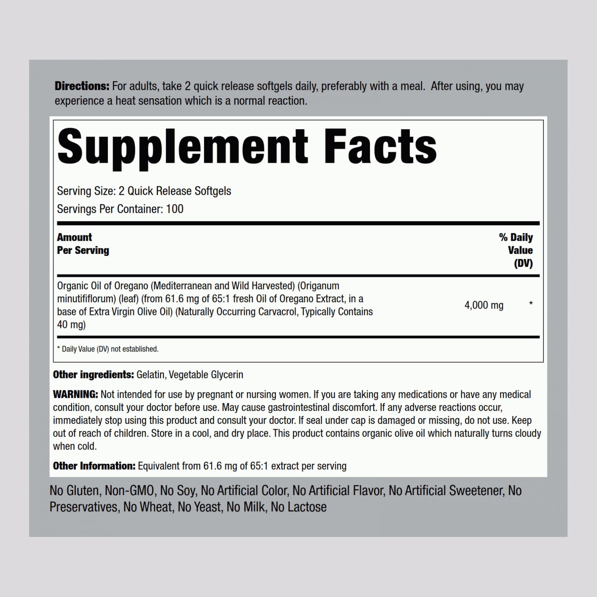 Piping Rock Oregano Oil Softgel Capsules | 200 Pills | Herbal Extract Supplement | Wild Harvested | Non-GMO, Gluten Free Piping Rock buy supplements canada