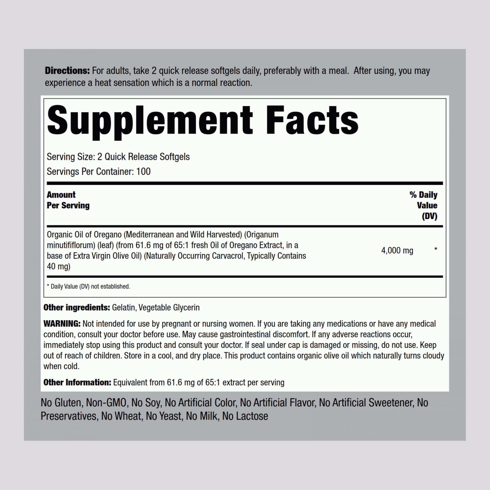 Piping Rock Oregano Oil Softgel Capsules | 200 Pills | Herbal Extract Supplement | Wild Harvested | Non-GMO, Gluten Free Piping Rock buy supplements canada