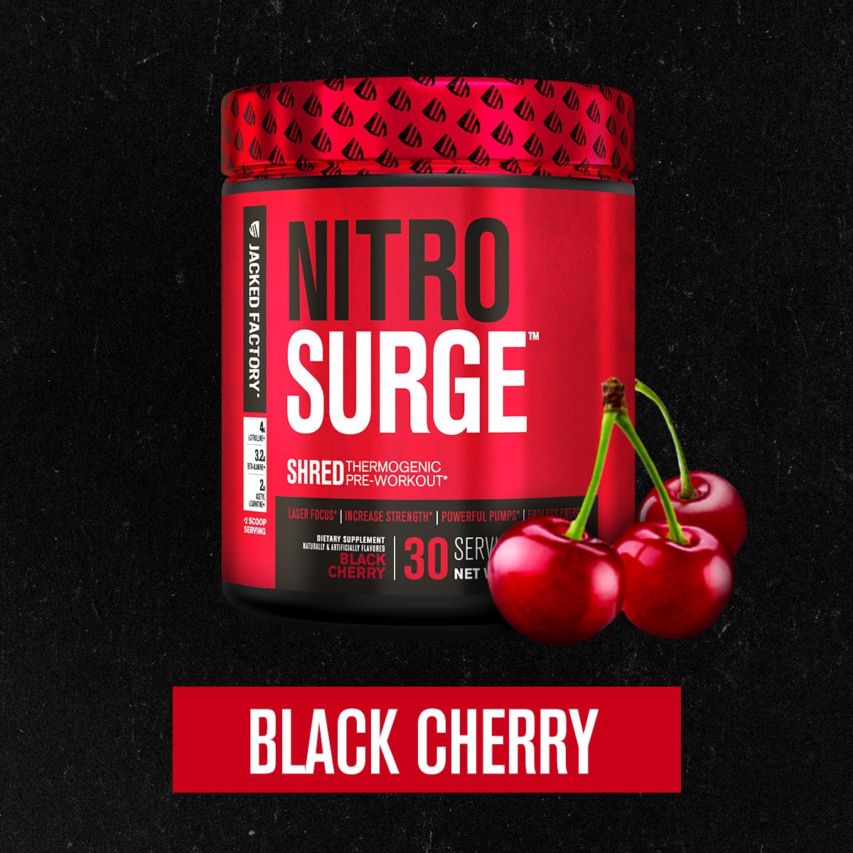Jacked Factory NITROSURGE Shred Pre Workout Supplement - Energy Booster, Instant Strength Gains, Sharp Focus, Powerful Pumps - Nitric Oxide Booster & PreWorkout Powder Jacked Factory buy supplements canada