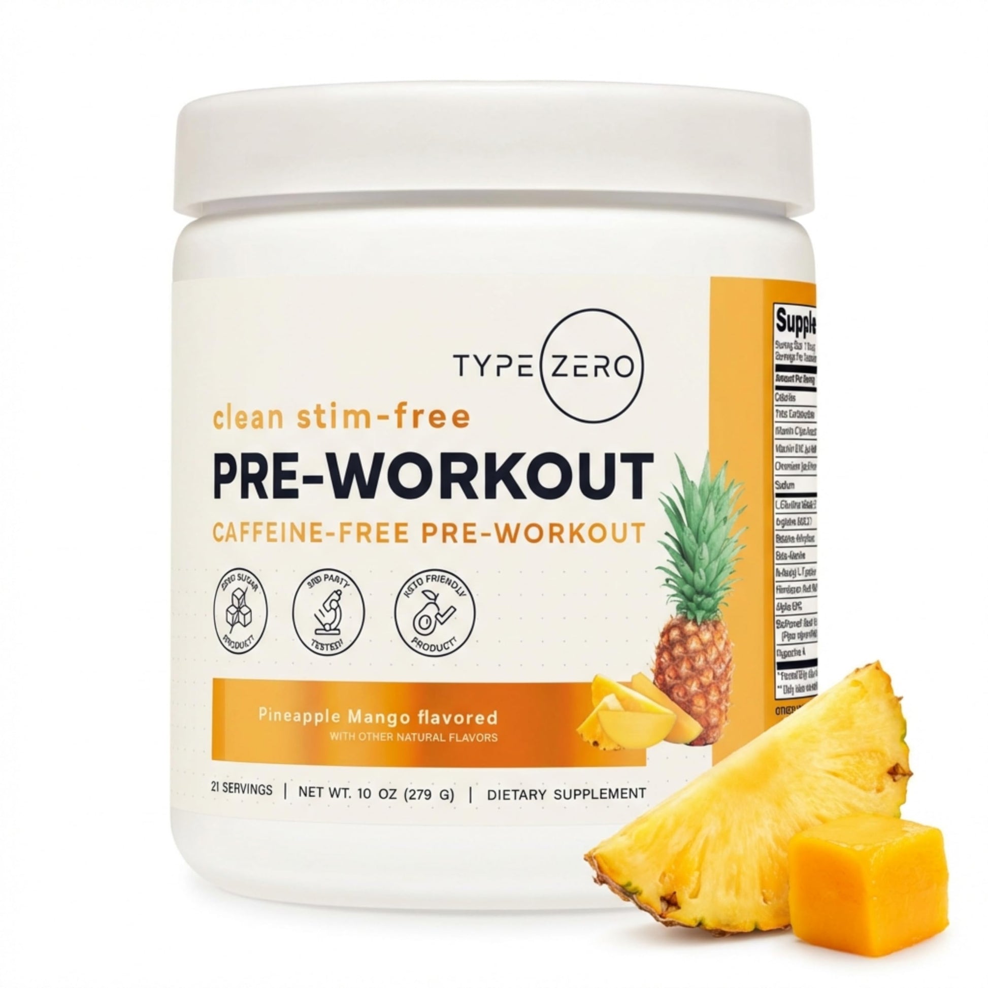 Type Zero Clean Stim Free Pre Workout Powder + Nitric Oxide Booster with L-Citrulline Malate, Arginine AKG, Beta Alanine - Caffeine & Stimulant Free - Pineapple Mango Flavor, 21 Servings Type Zero buy supplements canada
