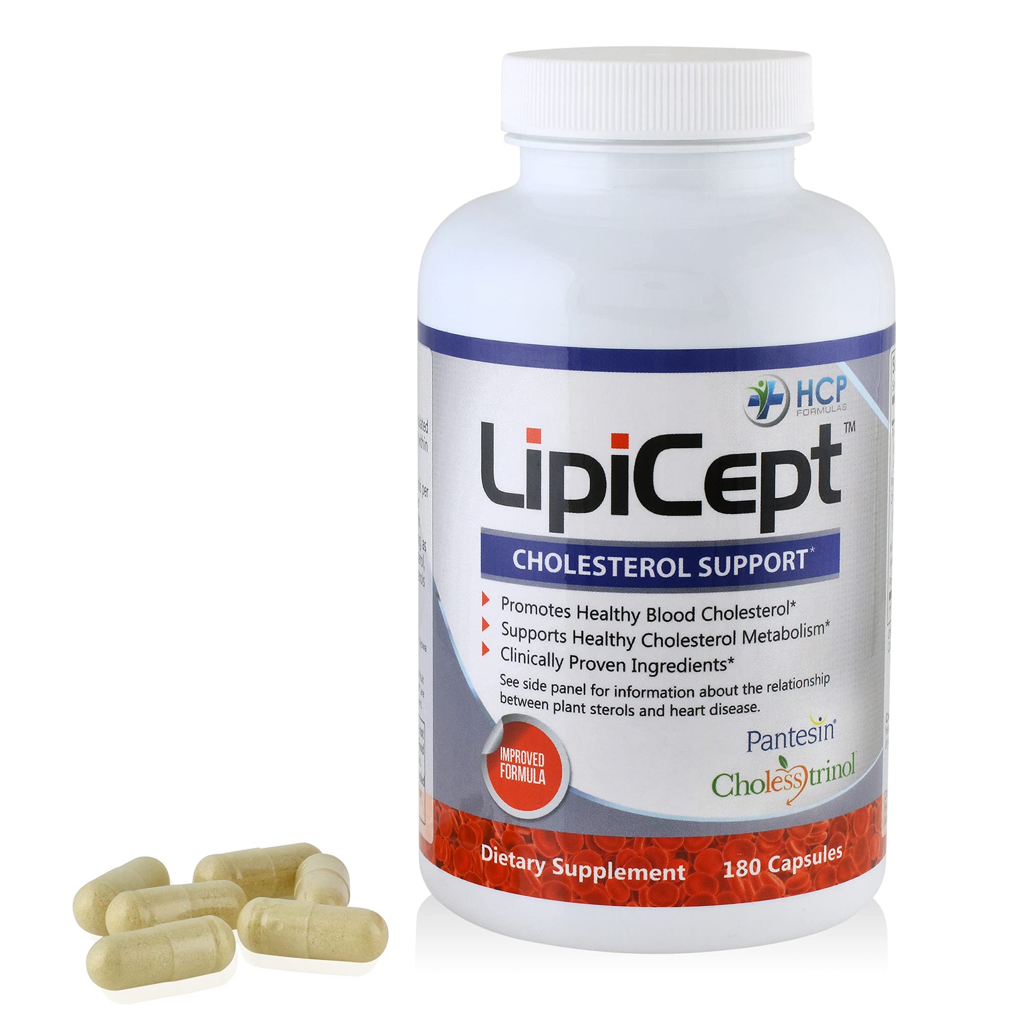 HCP Formulas - LipiCept - Natural Cholesterol Support Formula with Plant Sterols - Maintain Healthy Cholesterol Levels Already Within a Normal Range - Vegetarian - Dietary Supplement - 180 Caps HCP Formulas buy supplements canada