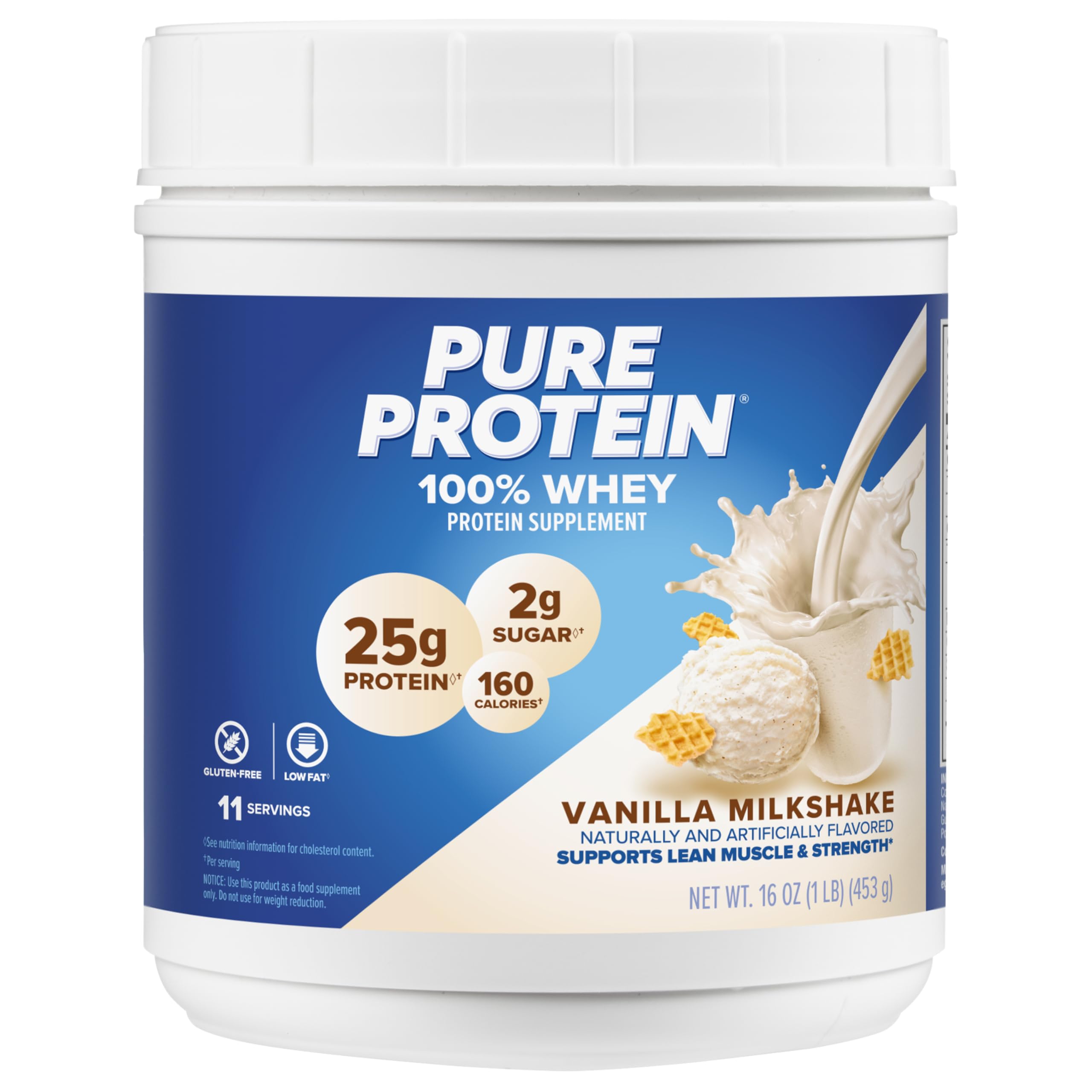 Pure Protein Powder, Whey, High Protein, Low Sugar, Gluten Free, Vanilla Cream, 1 lb Pure Protein buy supplements canada