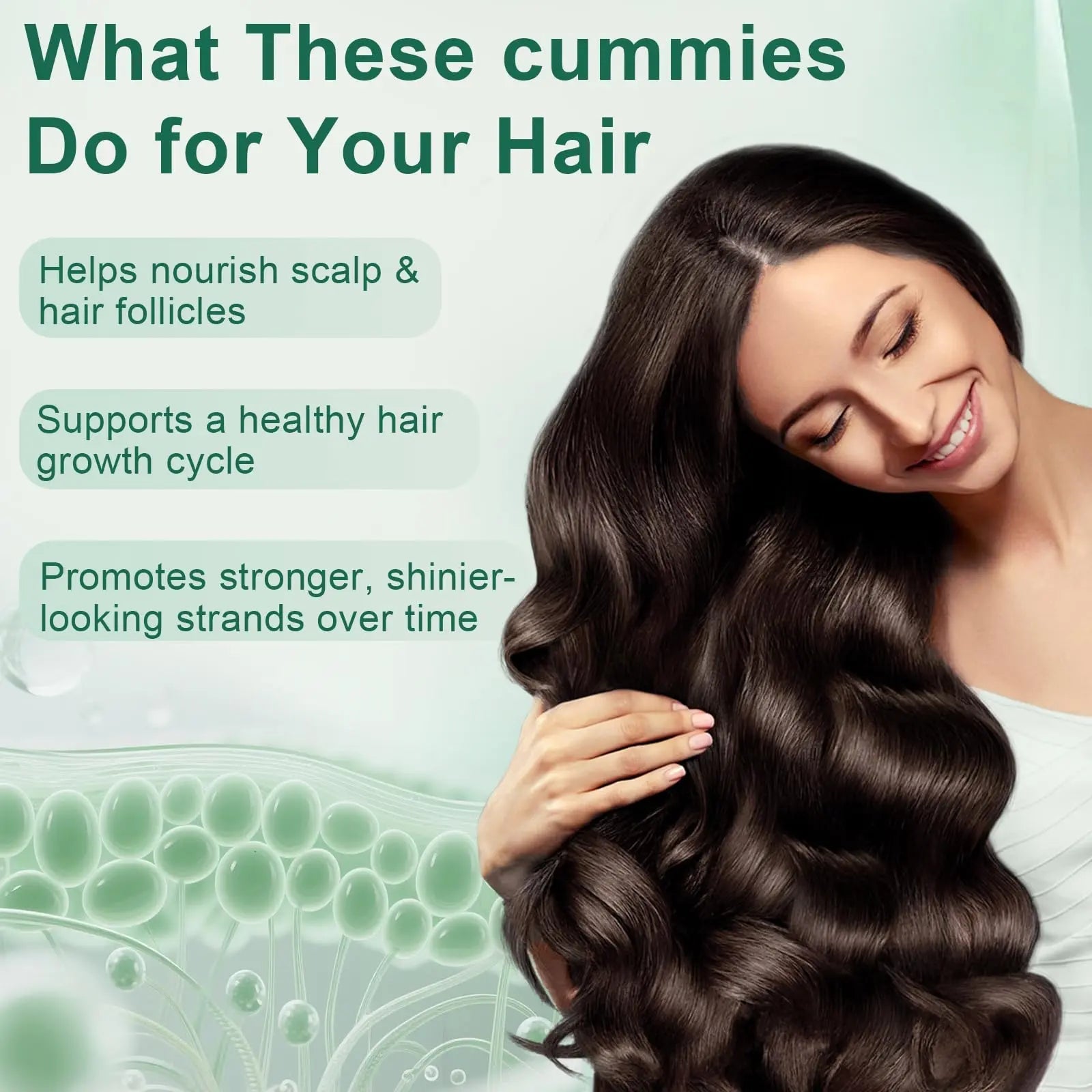 YATIME Hair Loss Gummies,Sea Moss Gummies with Vitamin C, Vitamin E, Aloe Vera, Pearl Powder Support Faster Hair Growth YATIME buy supplements canada