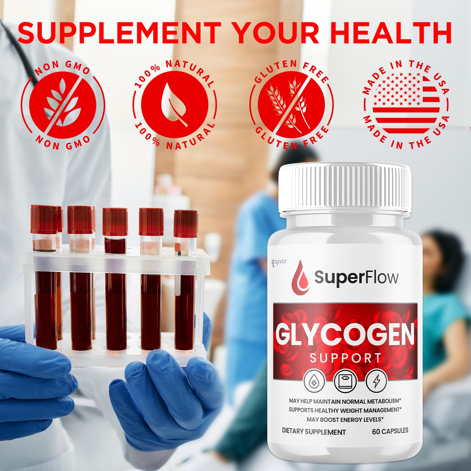(2 Pack) Super Flow Glycogen Support, Official SuperFlow Advanced Formula Glyco Optimizer Capsules, All Natural Super Flow Pills, Daily Wellness Supplement to Support Healthy Balance (120 Capsules) Syvor buy supplements canada