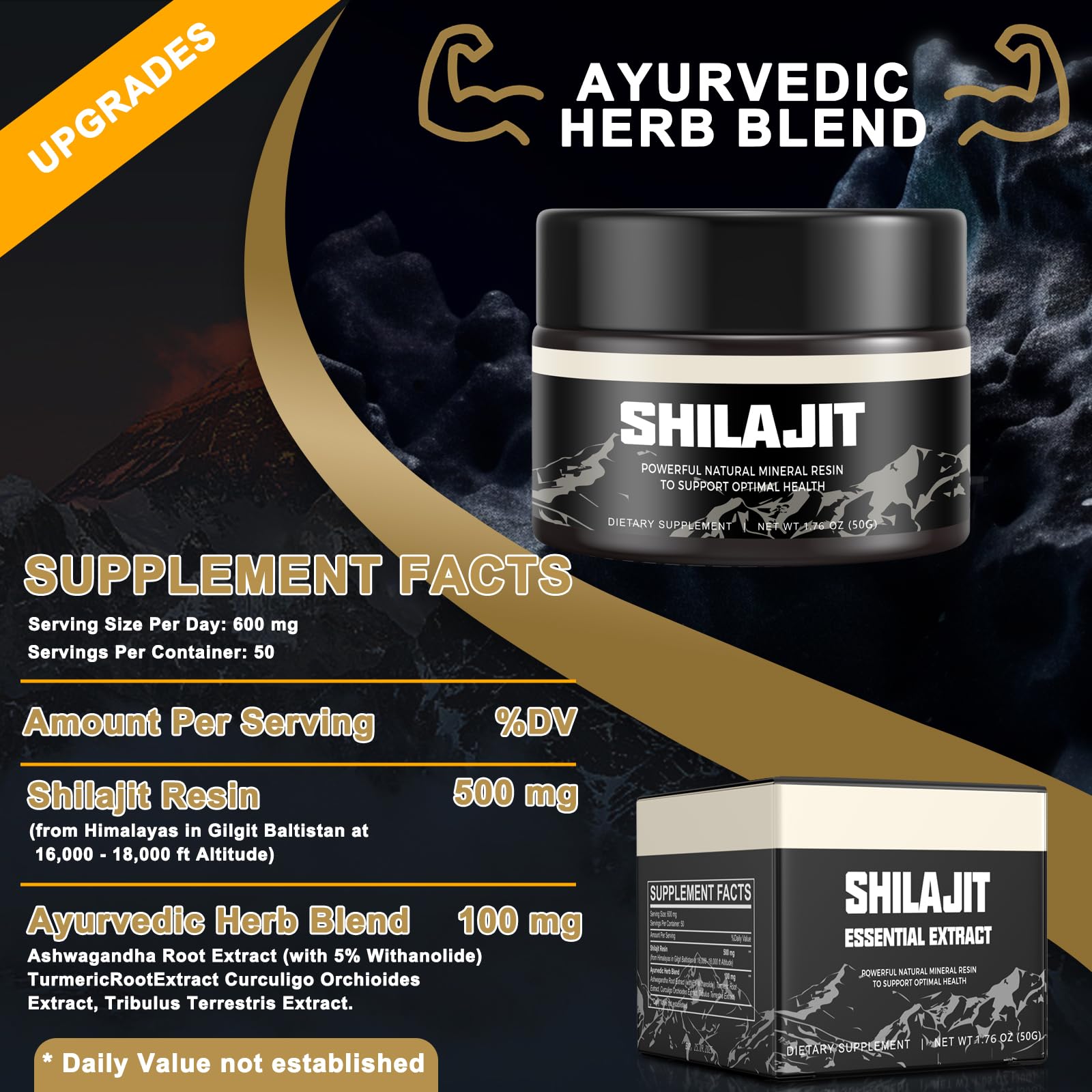 Shilajit Pure Himalayan Organic Shilajit Resin - Gold Grade 100% Shilajit Supplement Scarremover buy supplements canada