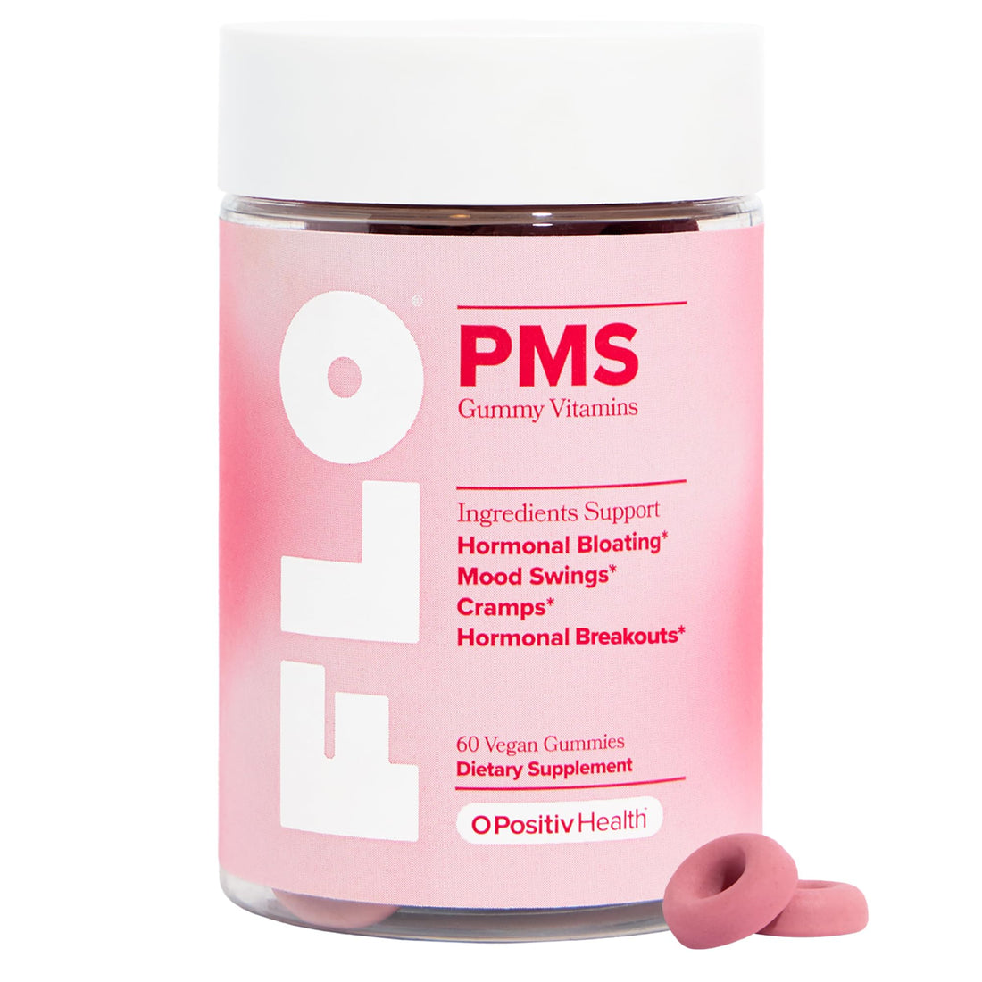 O Positiv FLO PMS Gummies for Women - Proactive PMS Relief - Targets Hormonal Breakouts, Bloating, Cramps, & Mood Swings with Chasteberry O Positiv buy supplements canada