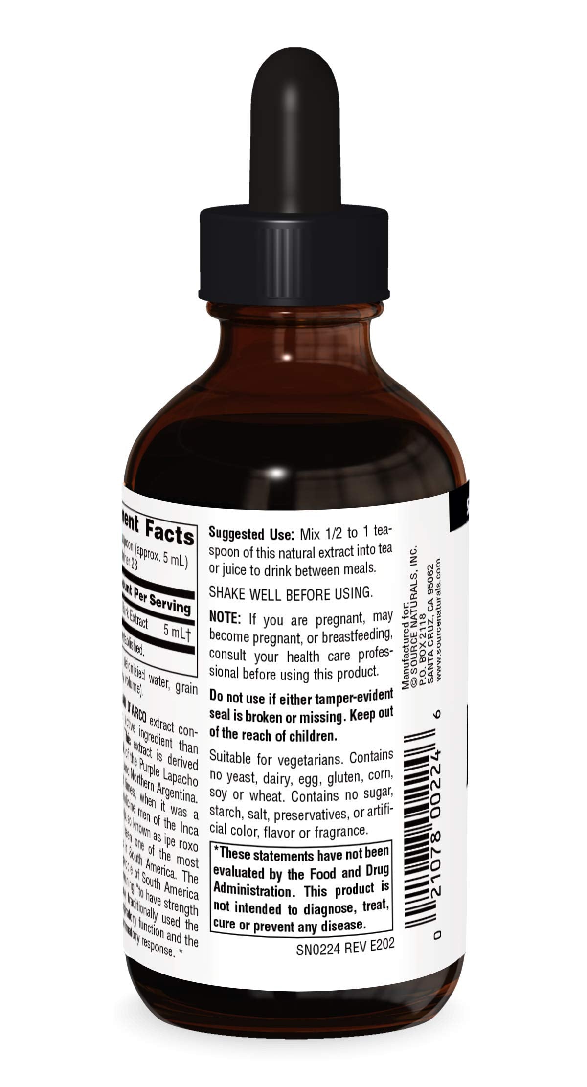 Source Naturals PAU D'Arco Liquid Extract, Support Resriotory Function and the Body's Healthy Inflammatory Response* | Dietary Supplement |1 Bottle | 4 Fluid oz. Source Naturals buy supplements canada