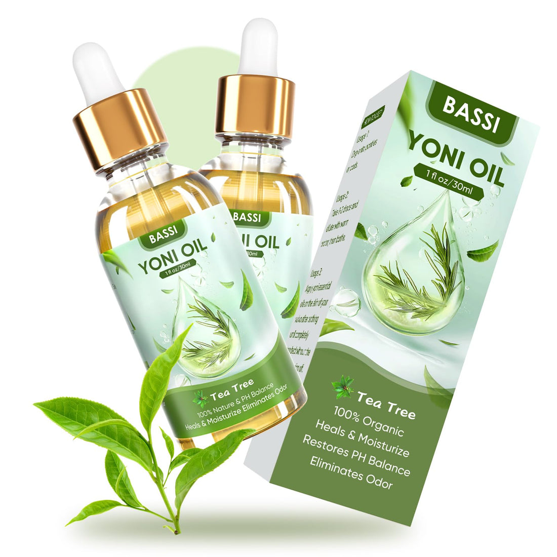 BASSI 2PCS Yoni Oil Organic Feminine Oil Vaginal Moisturizer For Wetness - Ph Balance for Women BASSI buy supplements canada