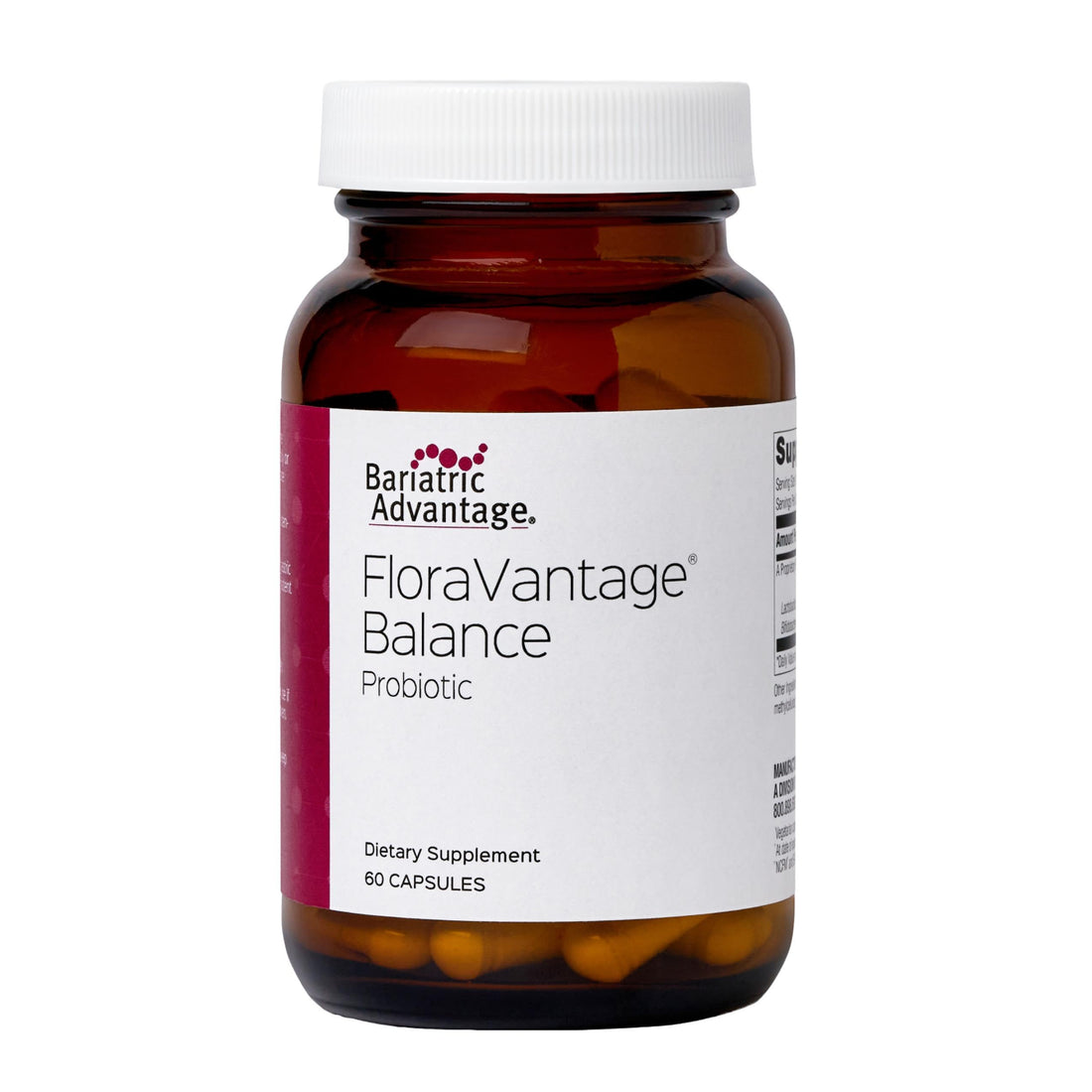 Bariatric Advantage FloraVantage Balance Capsules - Probiotic Supplement for Bariatric Surgery Patients - Healthy Immune Support* with Proprietary Strain Blend - 60 Count Bariatric Advantage buy supplements canada